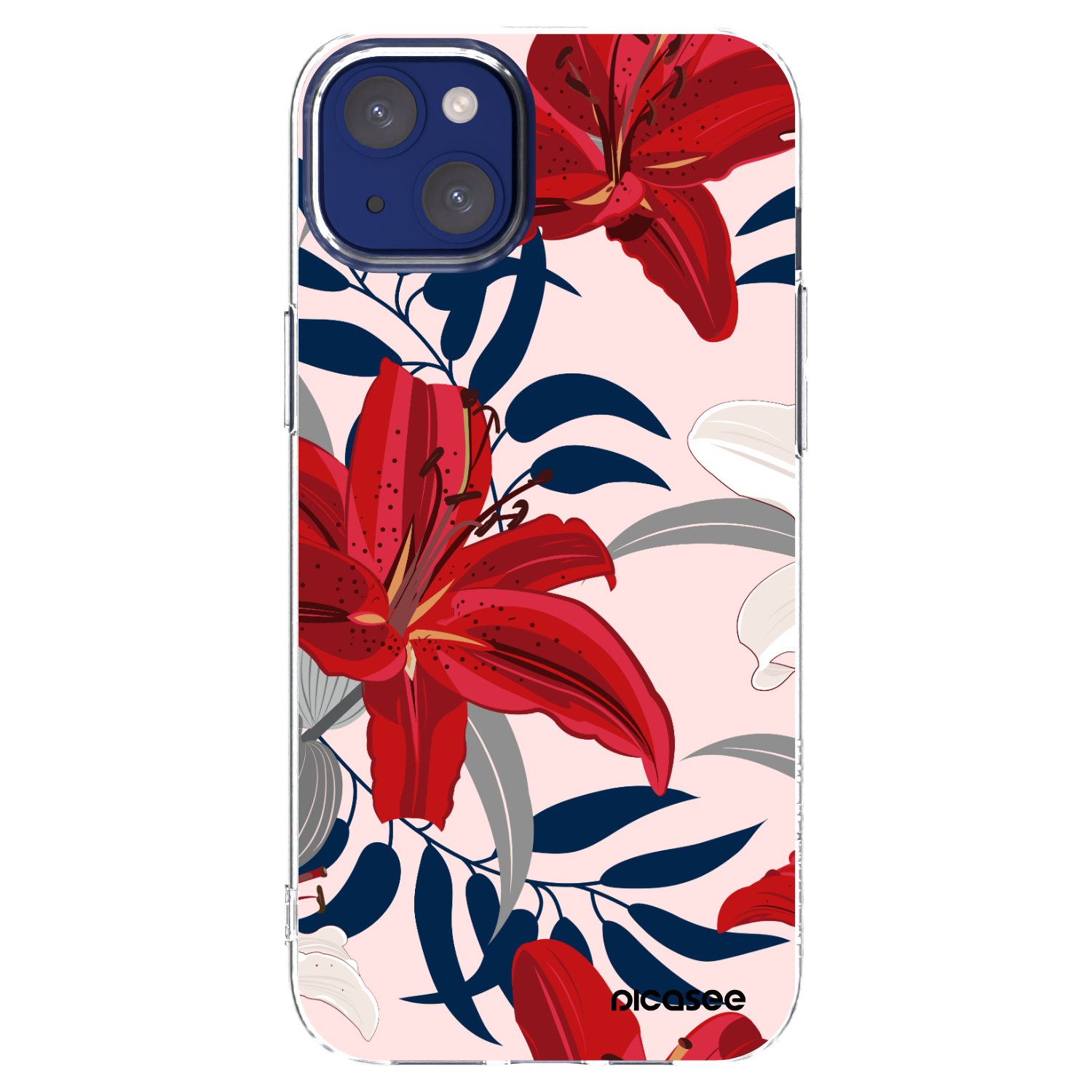 Picasee silikonska prozirna maskica za Apple iPhone 14 Plus - Red Lily