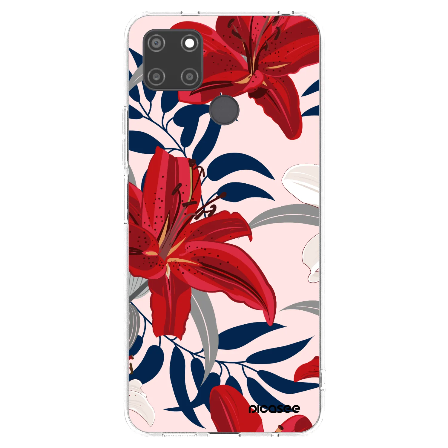 Picasee silikonska prozirna maskica za Realme C21Y - Red Lily