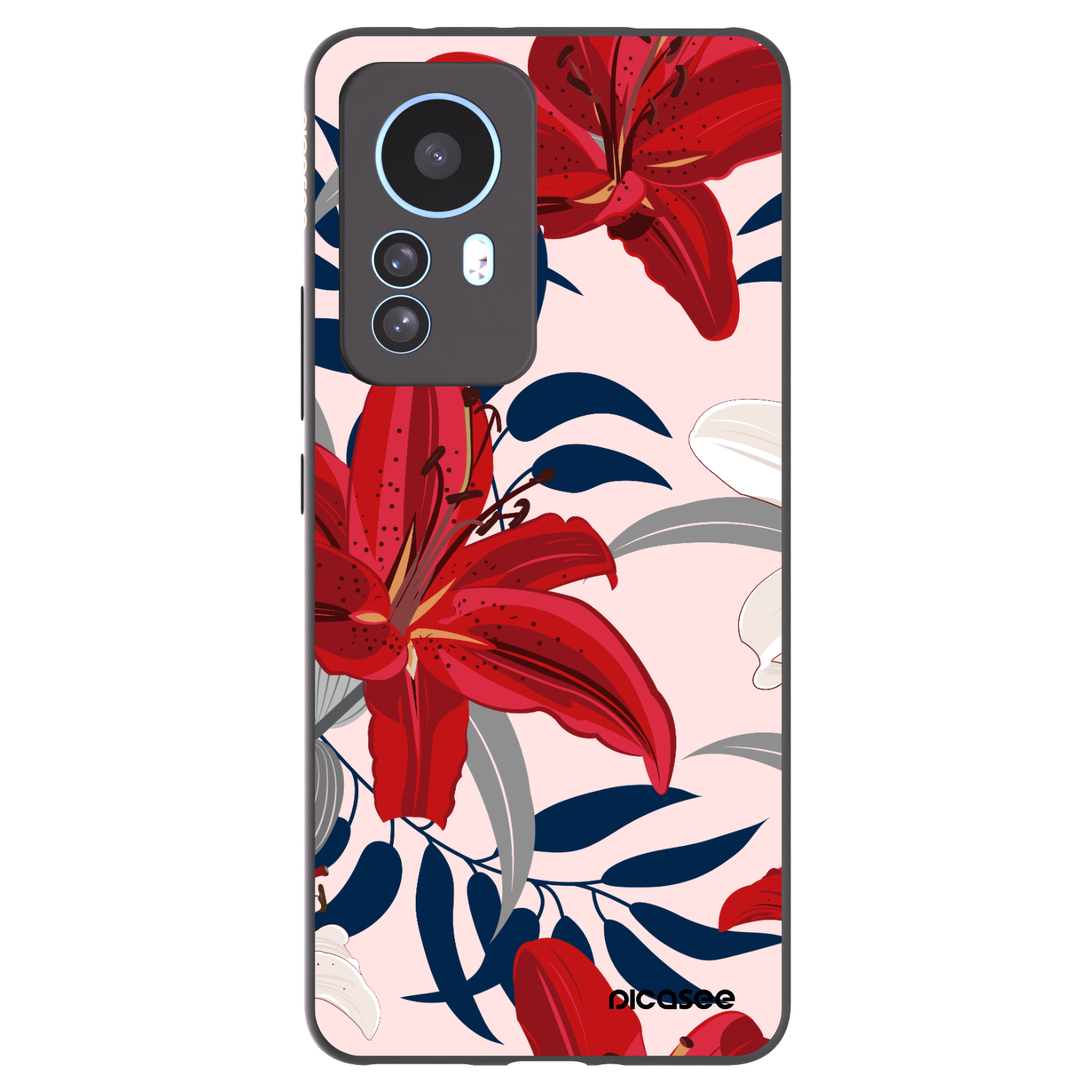 Picasee crna silikonska maskica za Xiaomi 12T Pro - Red Lily