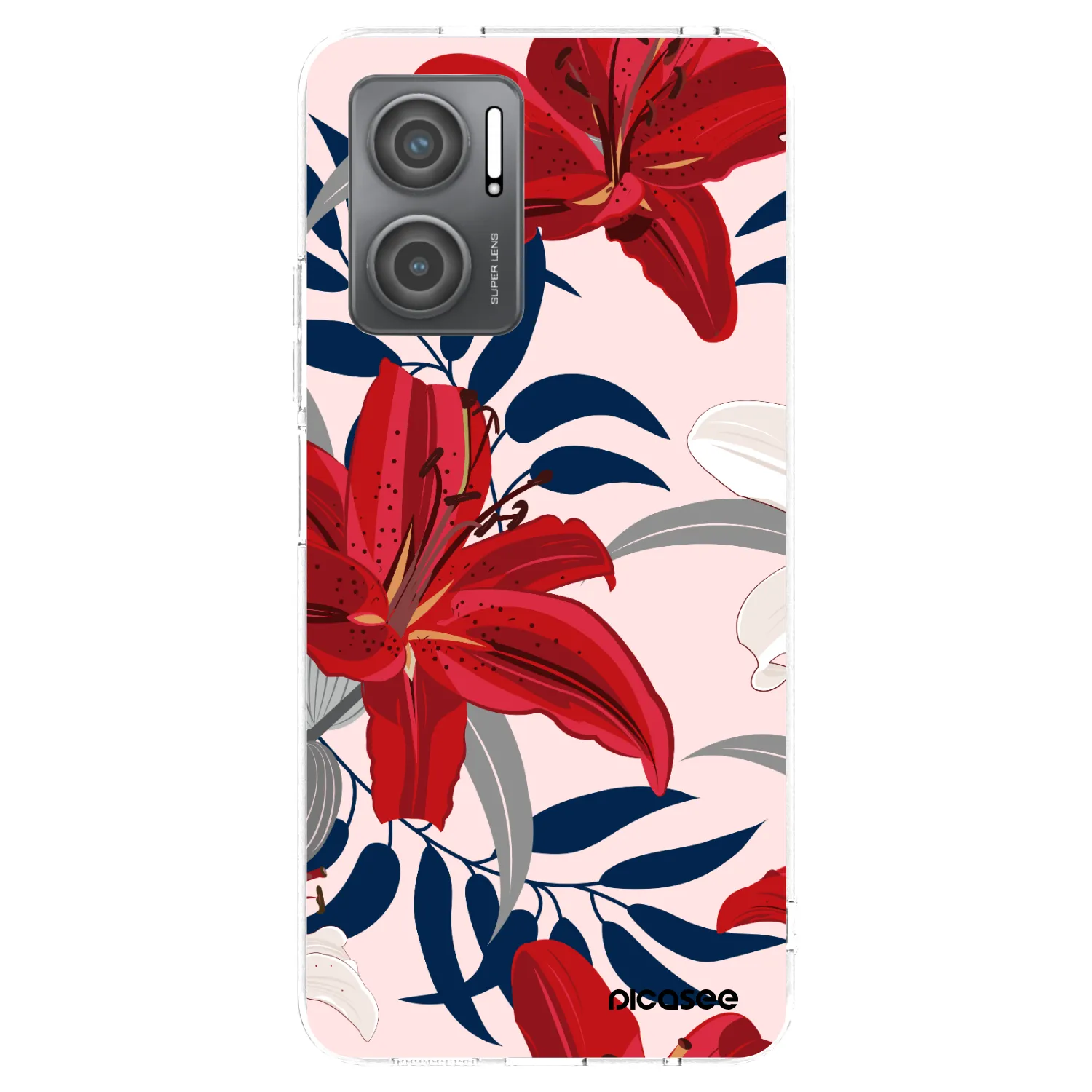 Picasee silikonska prozirna maskica za Xiaomi Redmi 10 5G - Red Lily