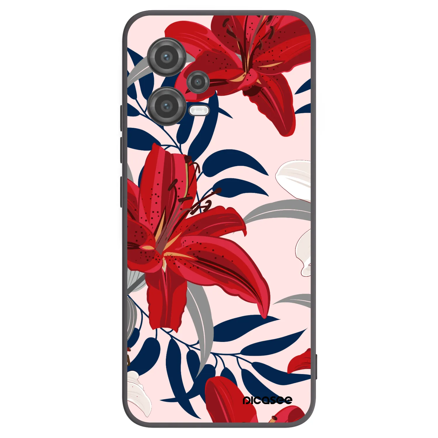 Picasee crna silikonska maskica za Xiaomi Poco X5 - Red Lily