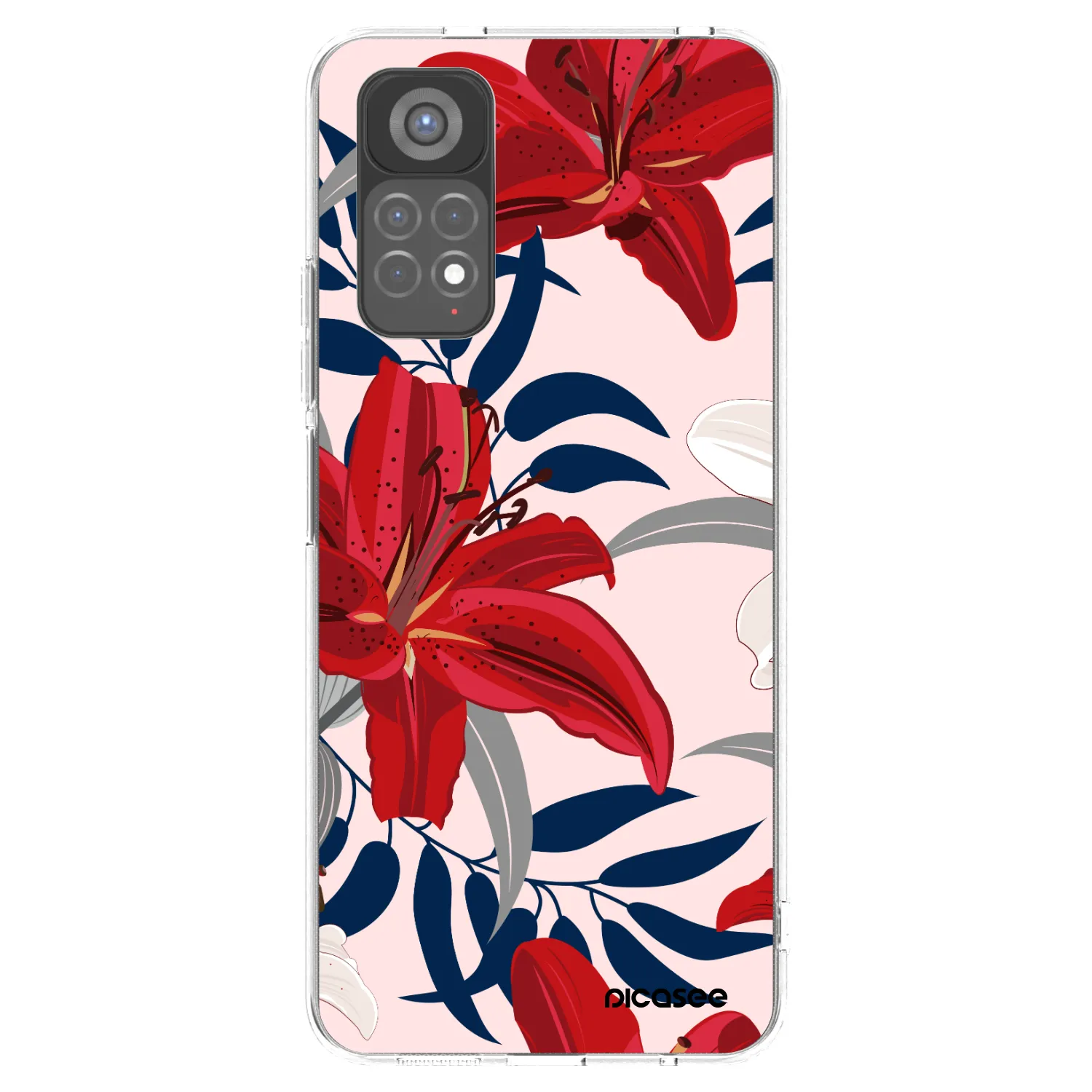 Picasee silikonska prozirna maskica za Xiaomi Redmi Note 11S 5G - Red Lily