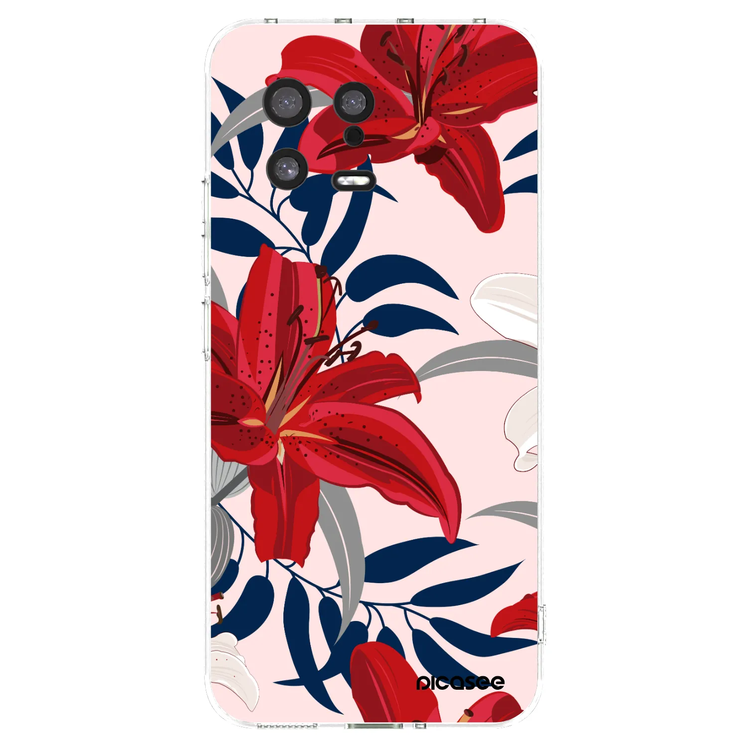 Picasee silikonska prozirna maskica za Xiaomi 13 - Red Lily
