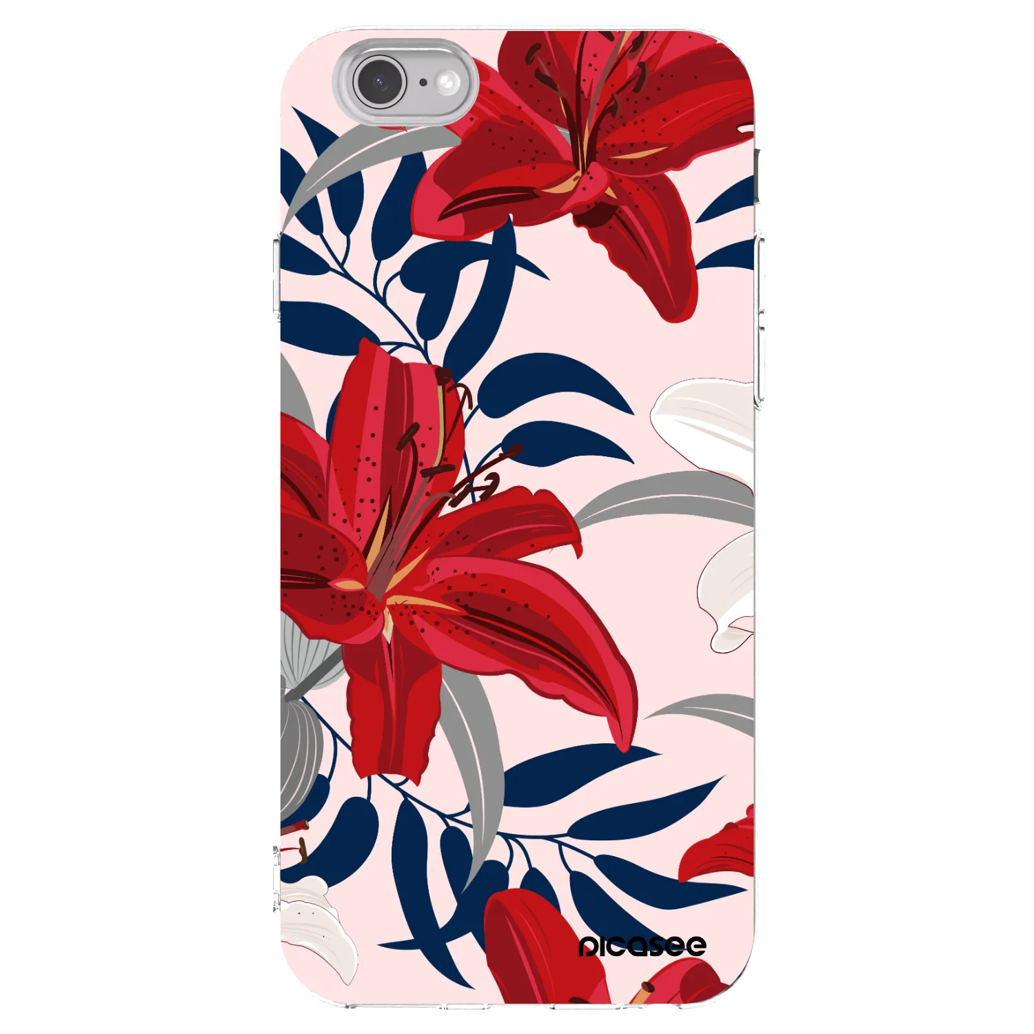 Picasee silikonska prozirna maskica za Apple iPhone 6/6S - Red Lily