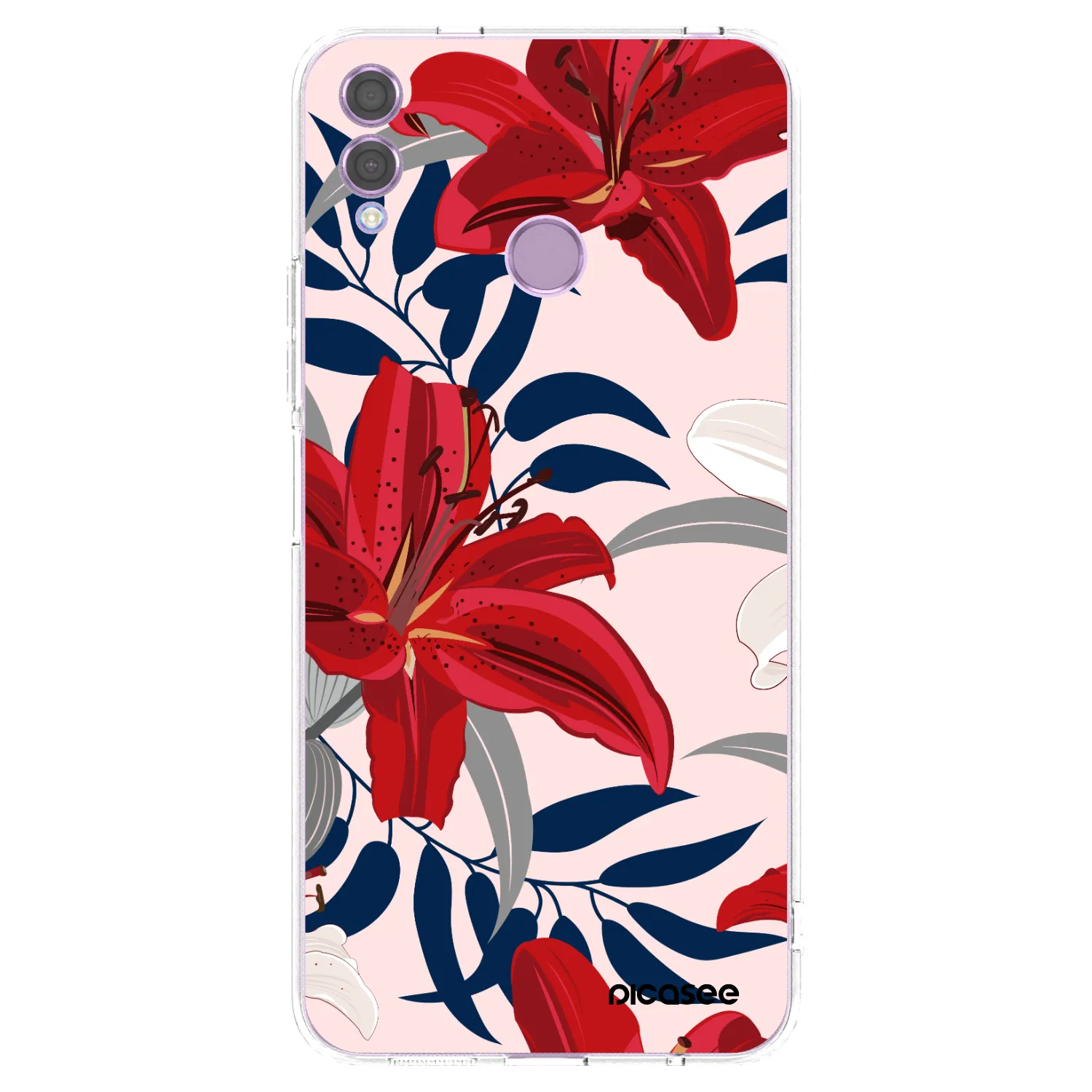 Picasee silikonska prozirna maskica za Honor 8X - Red Lily
