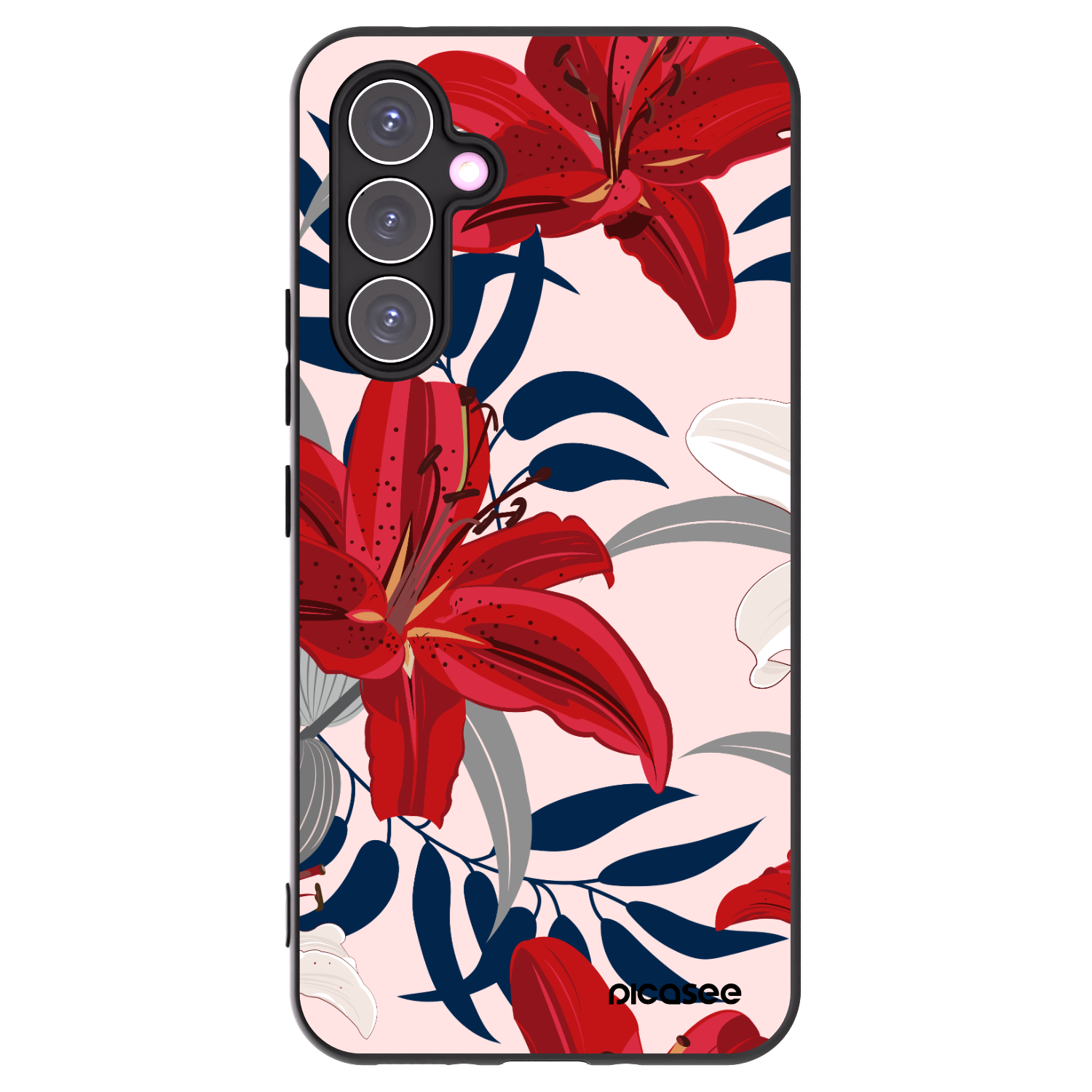 Picasee crna silikonska maskica za Samsung Galaxy A54 5G A546B - Red Lily