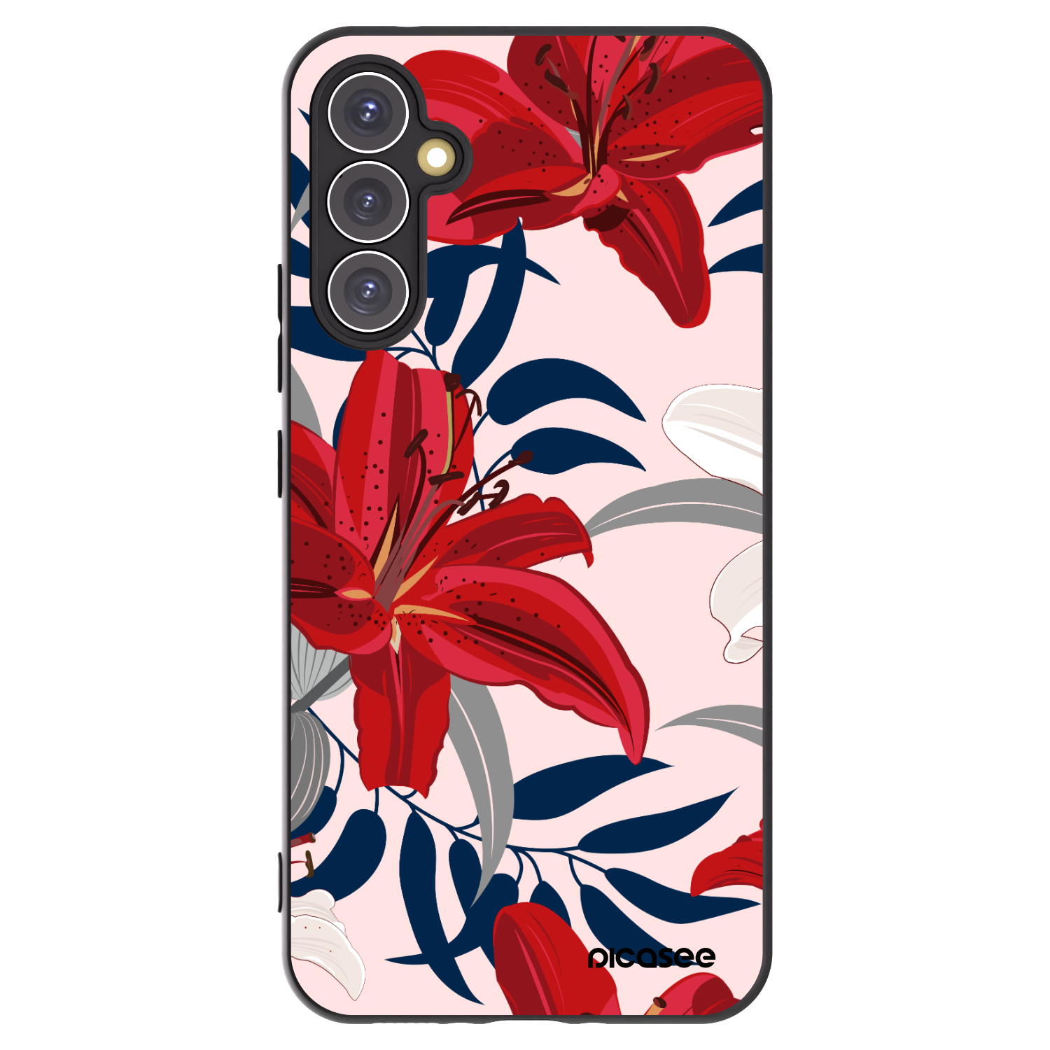 Picasee crna silikonska maskica za Samsung Galaxy A34 5G A346B - Red Lily