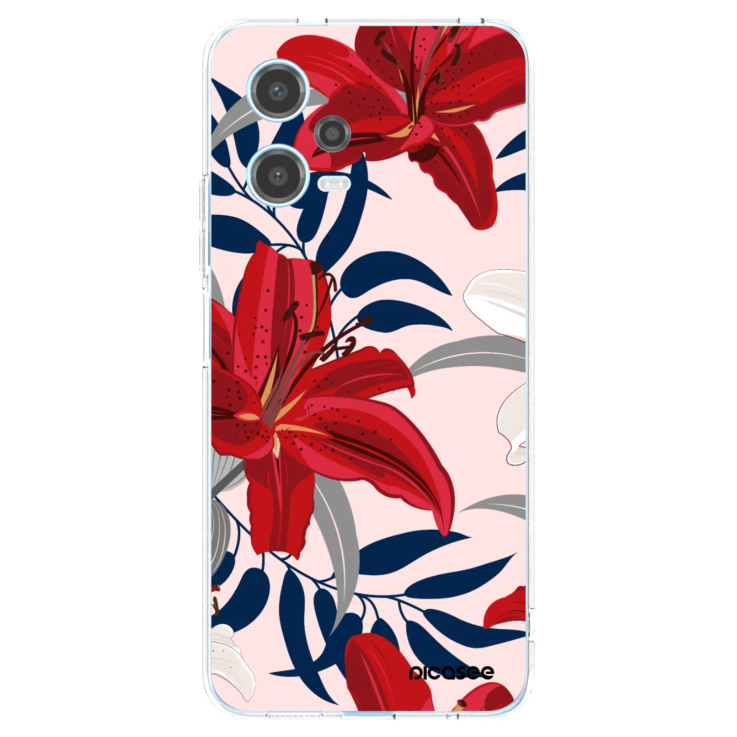 Picasee silikonska prozirna maskica za Xiaomi Redmi Note 12 5G - Red Lily