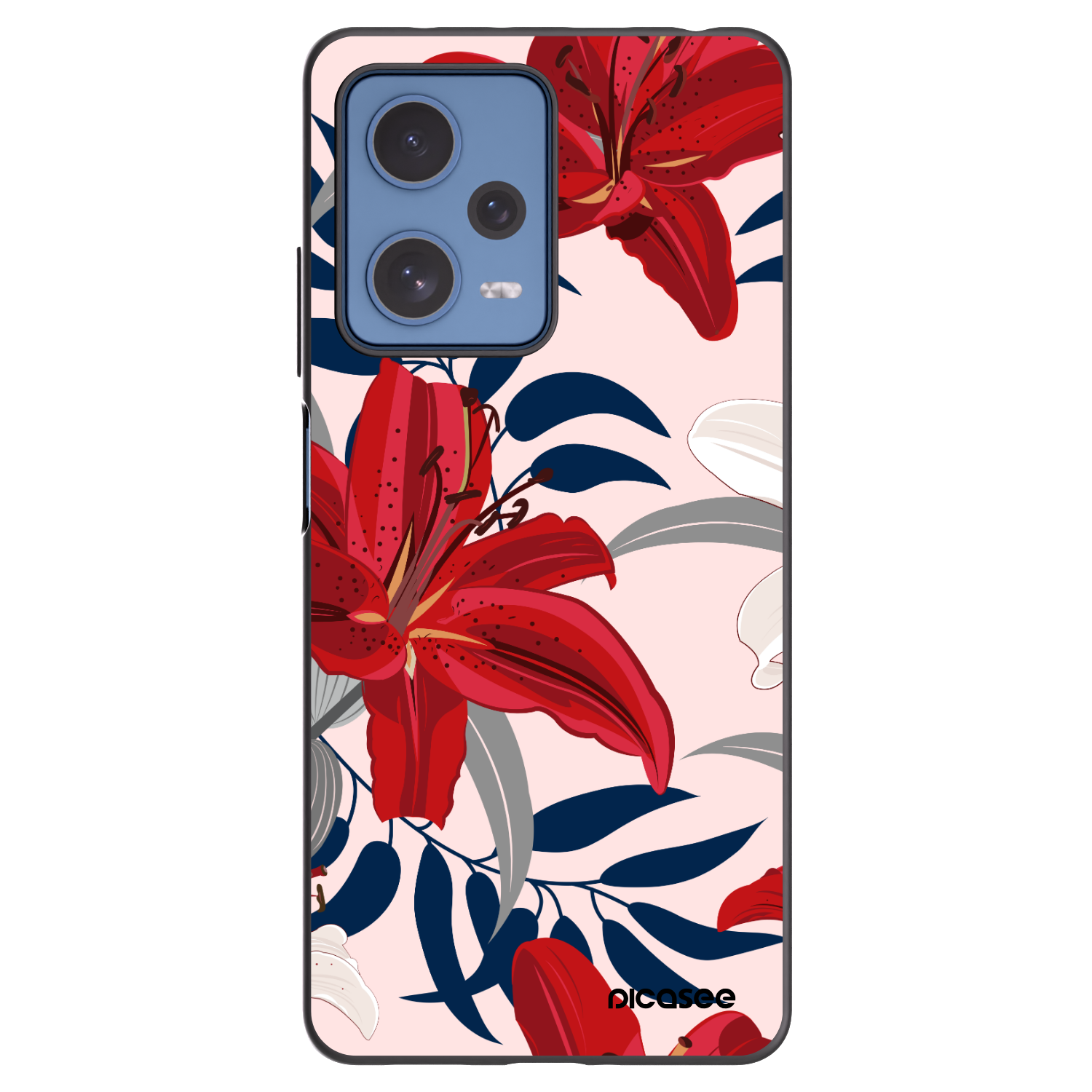 Picasee crna silikonska maskica za Xiaomi Redmi Note 12 Pro 5G - Red Lily