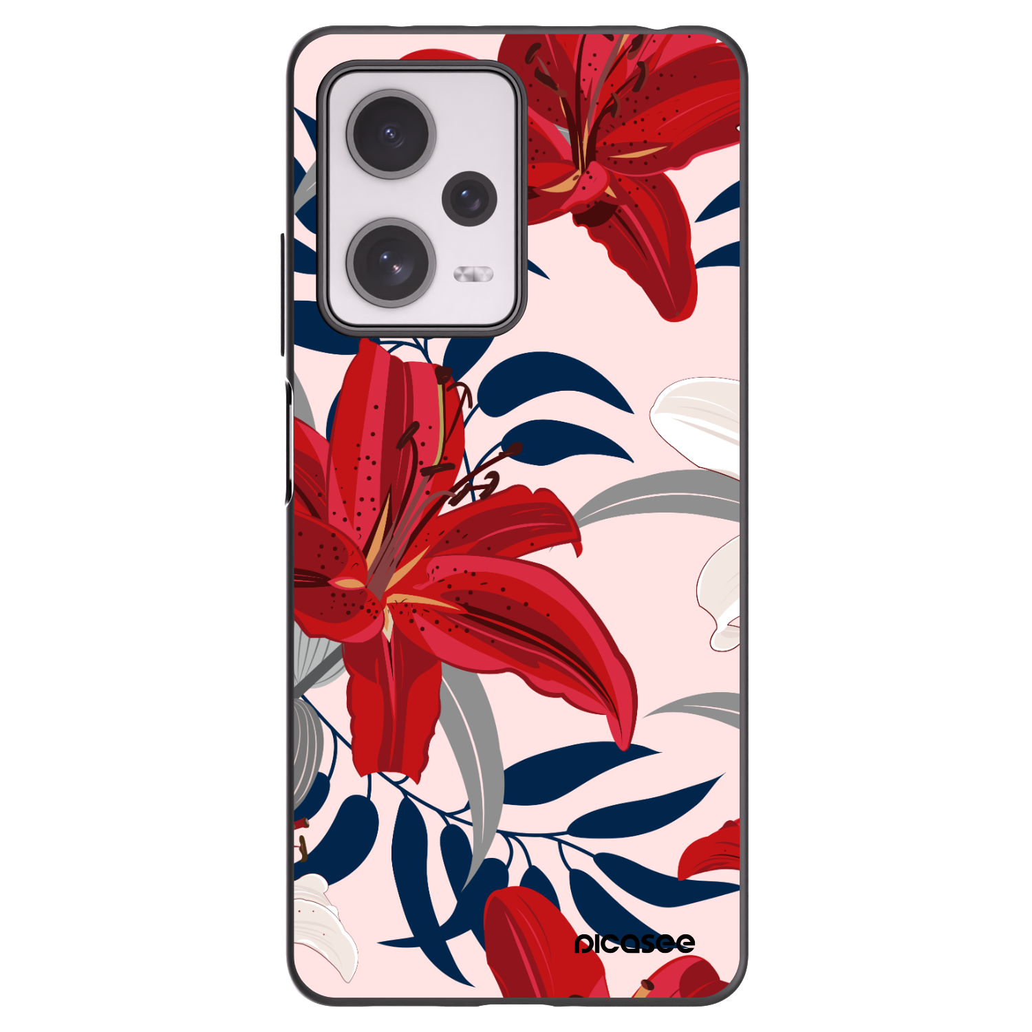 Picasee crna silikonska maskica za Xiaomi Redmi Note 12 Pro+ 5G - Red Lily