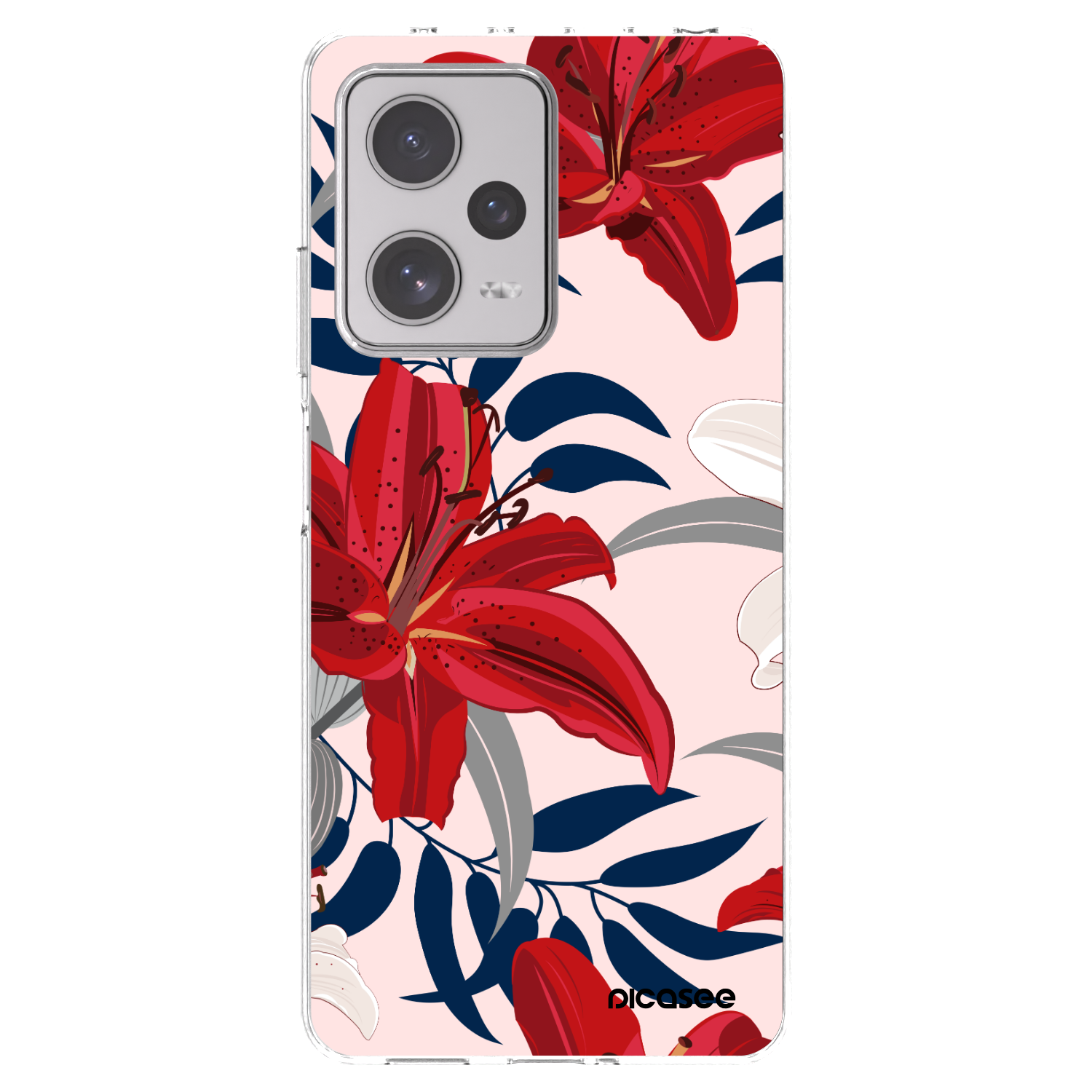 Picasee silikonska prozirna maskica za Xiaomi Redmi Note 12 Pro+ 5G - Red Lily