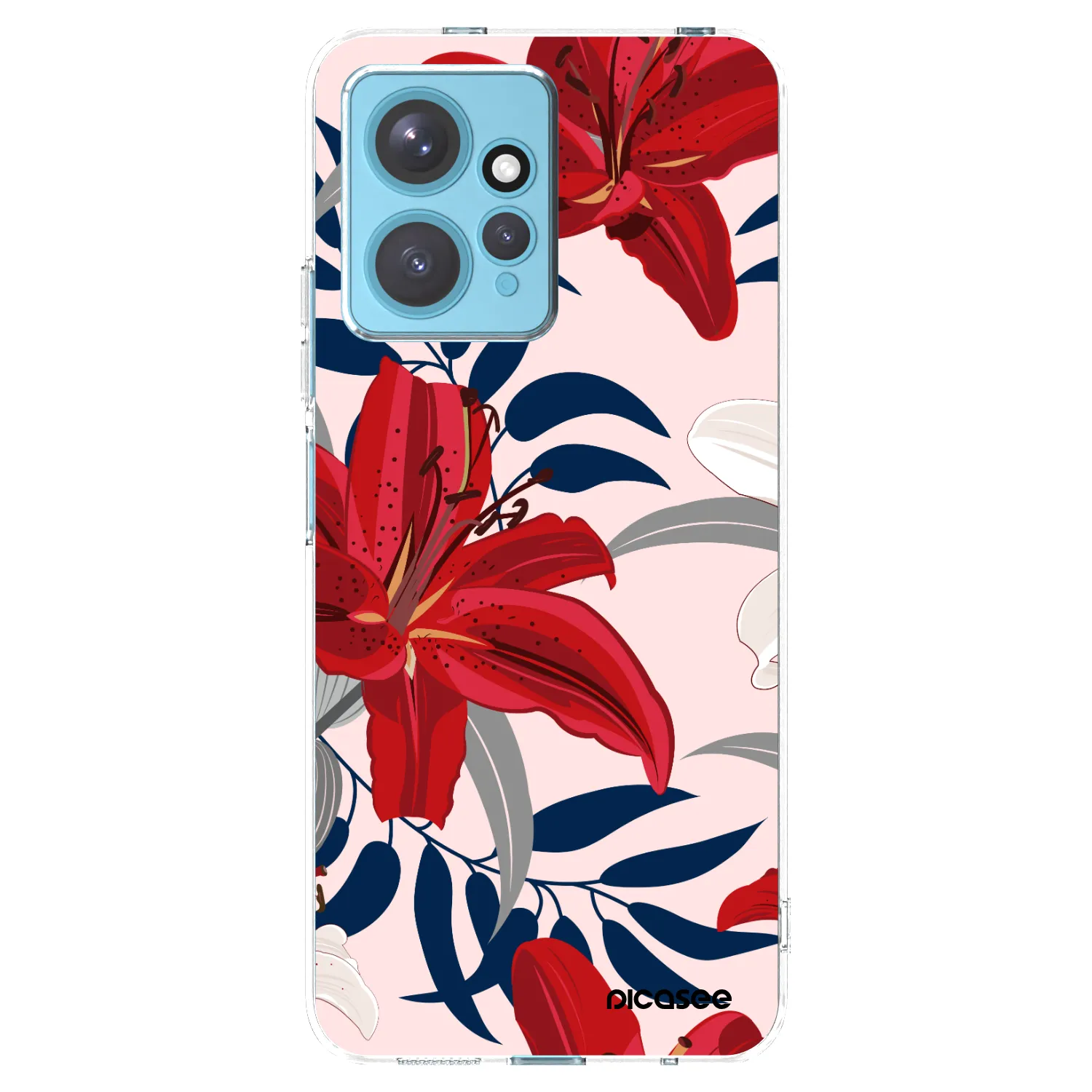 Picasee silikonska prozirna maskica za Xiaomi Redmi Note 12 4G - Red Lily