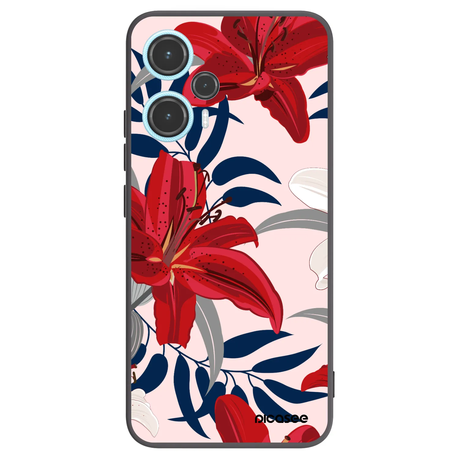 Picasee crna silikonska maskica za Xiaomi Poco F5 - Red Lily