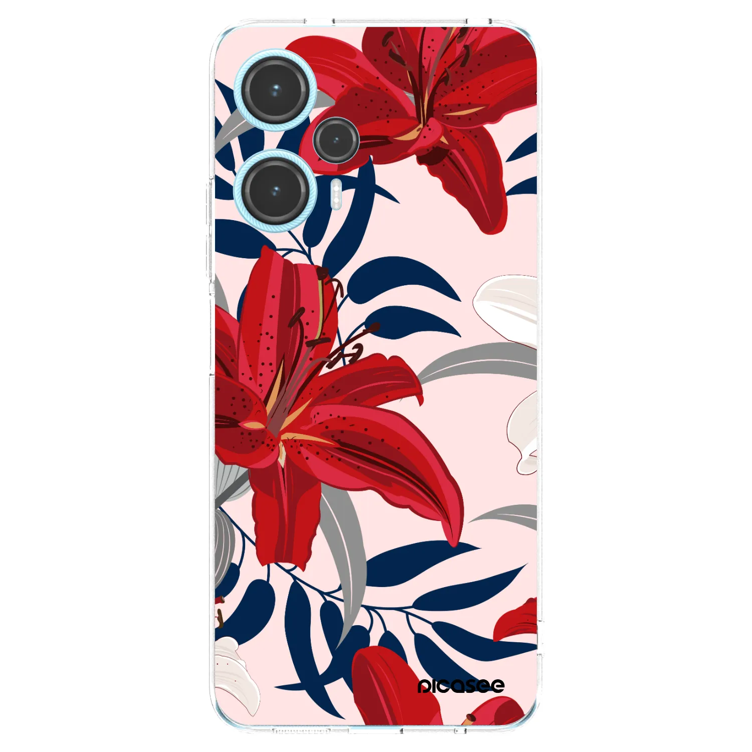 Picasee silikonska prozirna maskica za Xiaomi Poco F5 - Red Lily