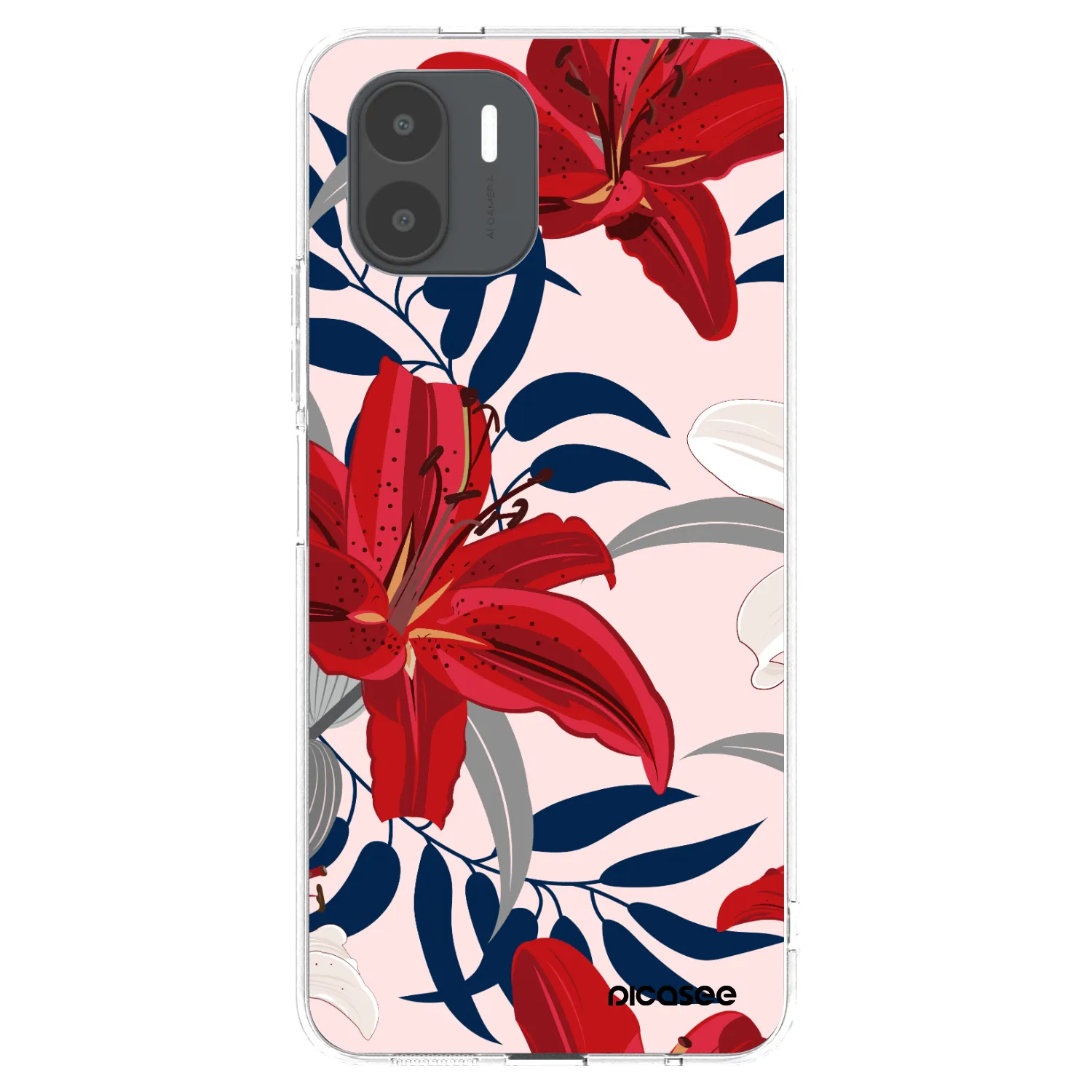Picasee silikonska prozirna maskica za Xiaomi Redmi A2 - Red Lily