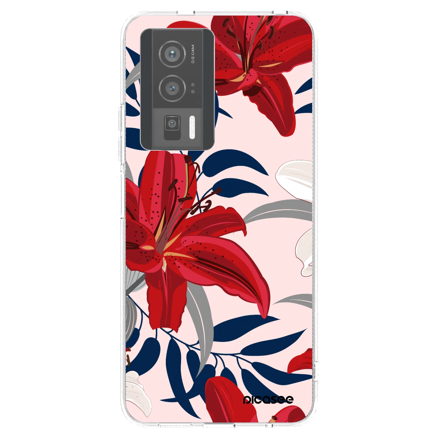 Picasee silikonska prozirna maskica za Xiaomi Poco F5 Pro 5G - Red Lily
