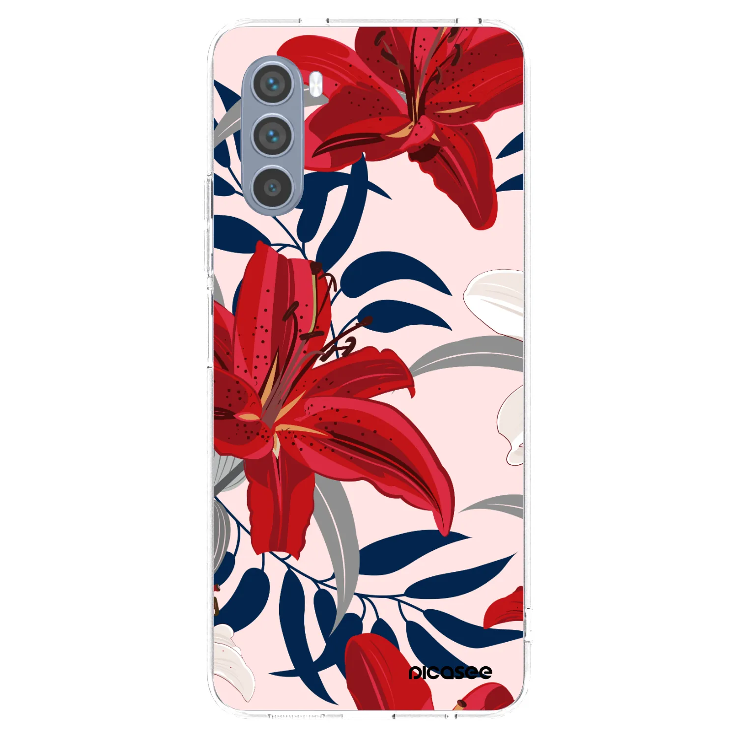 Picasee silikonska prozirna maskica za Motorola Moto G62 - Red Lily