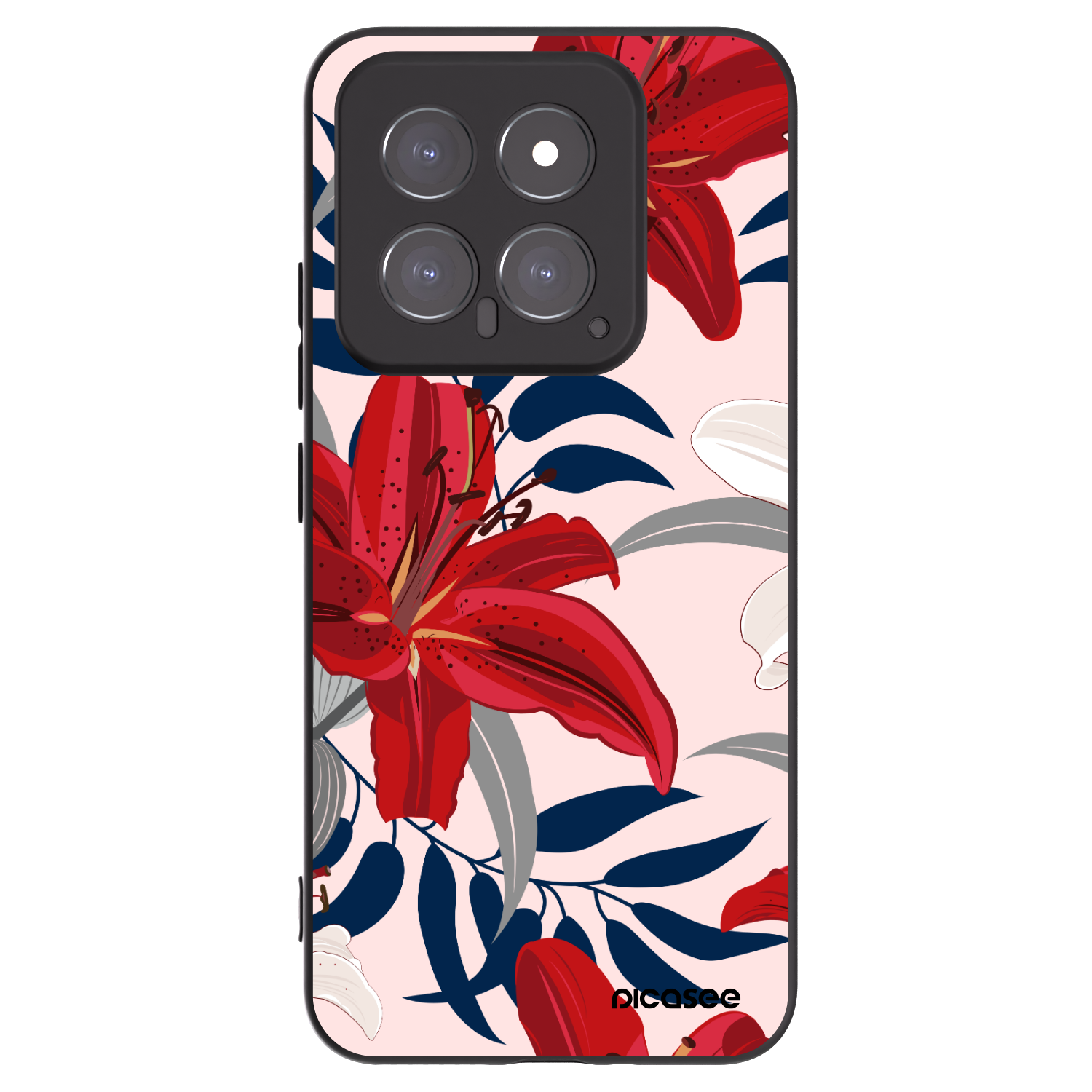 Picasee crna silikonska maskica za Xiaomi 14 - Red Lily