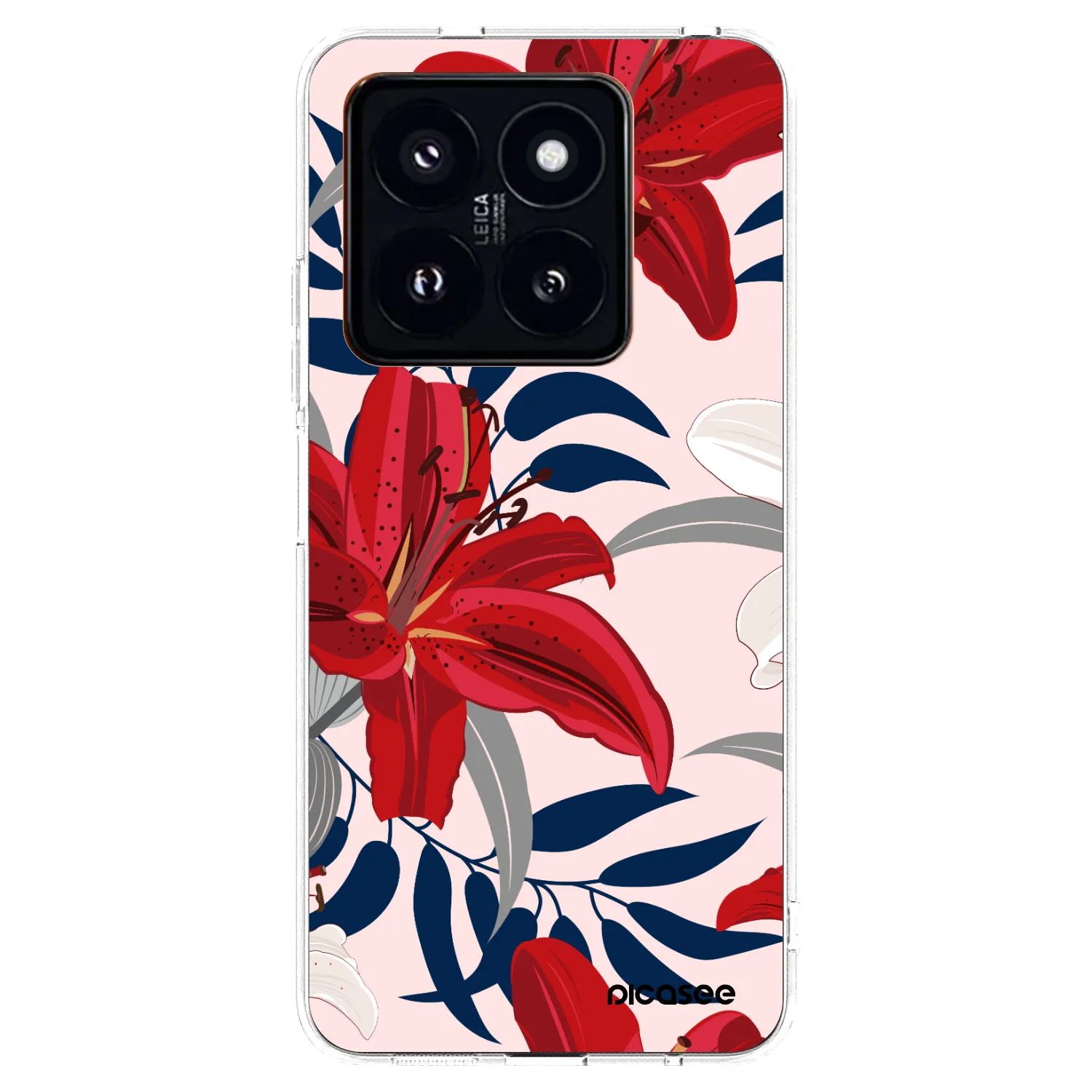 Picasee silikonska prozirna maskica za Xiaomi 14 Pro - Red Lily
