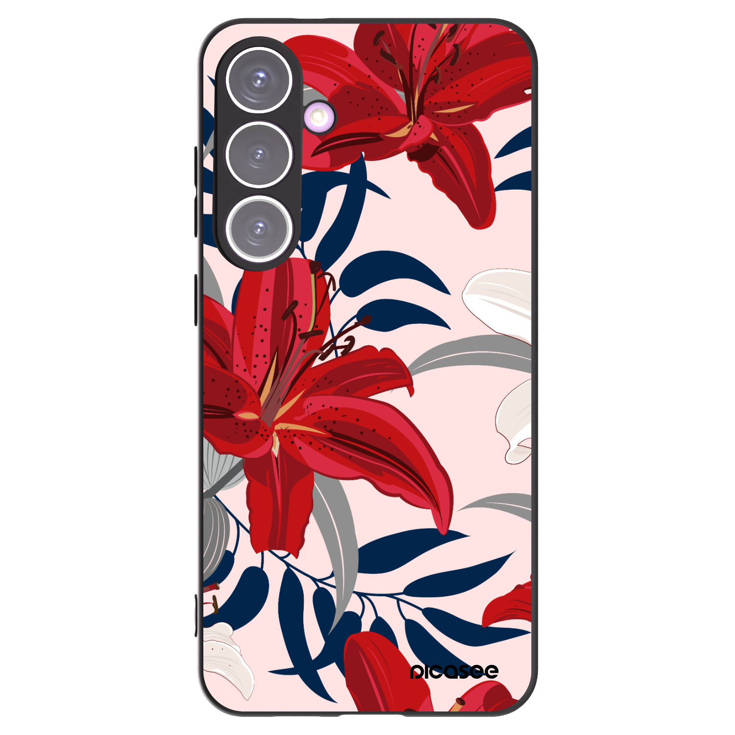 Picasee crna silikonska maskica za Samsung Galaxy S24+ S926B 5G - Red Lily