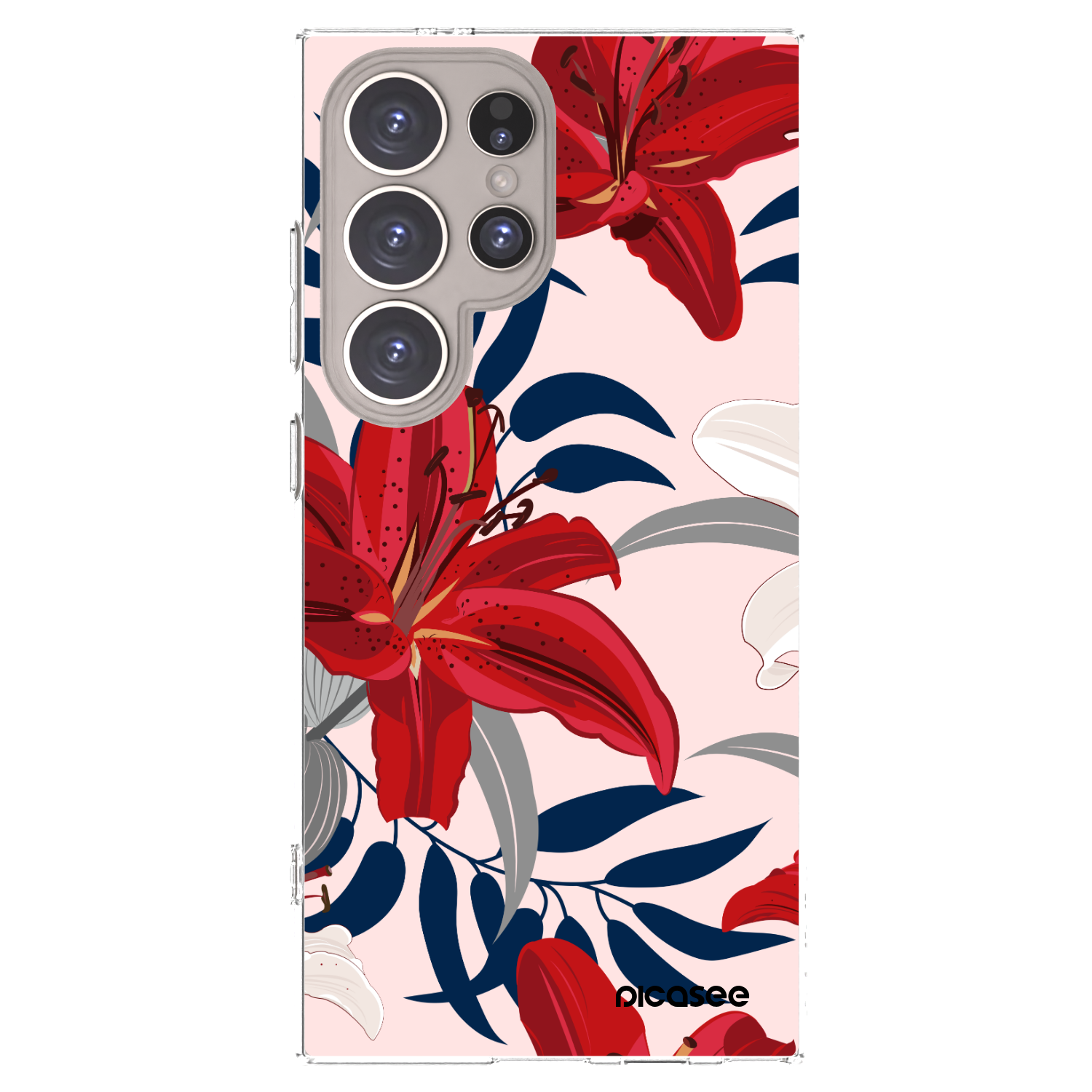 Picasee silikonska prozirna maskica za Samsung Galaxy S24 Ultra S928B 5G - Red Lily