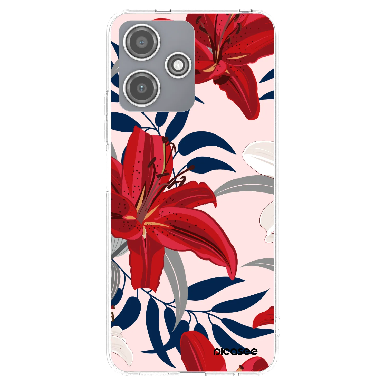 Picasee silikonska prozirna maskica za Xiaomi Redmi 12 5G - Red Lily