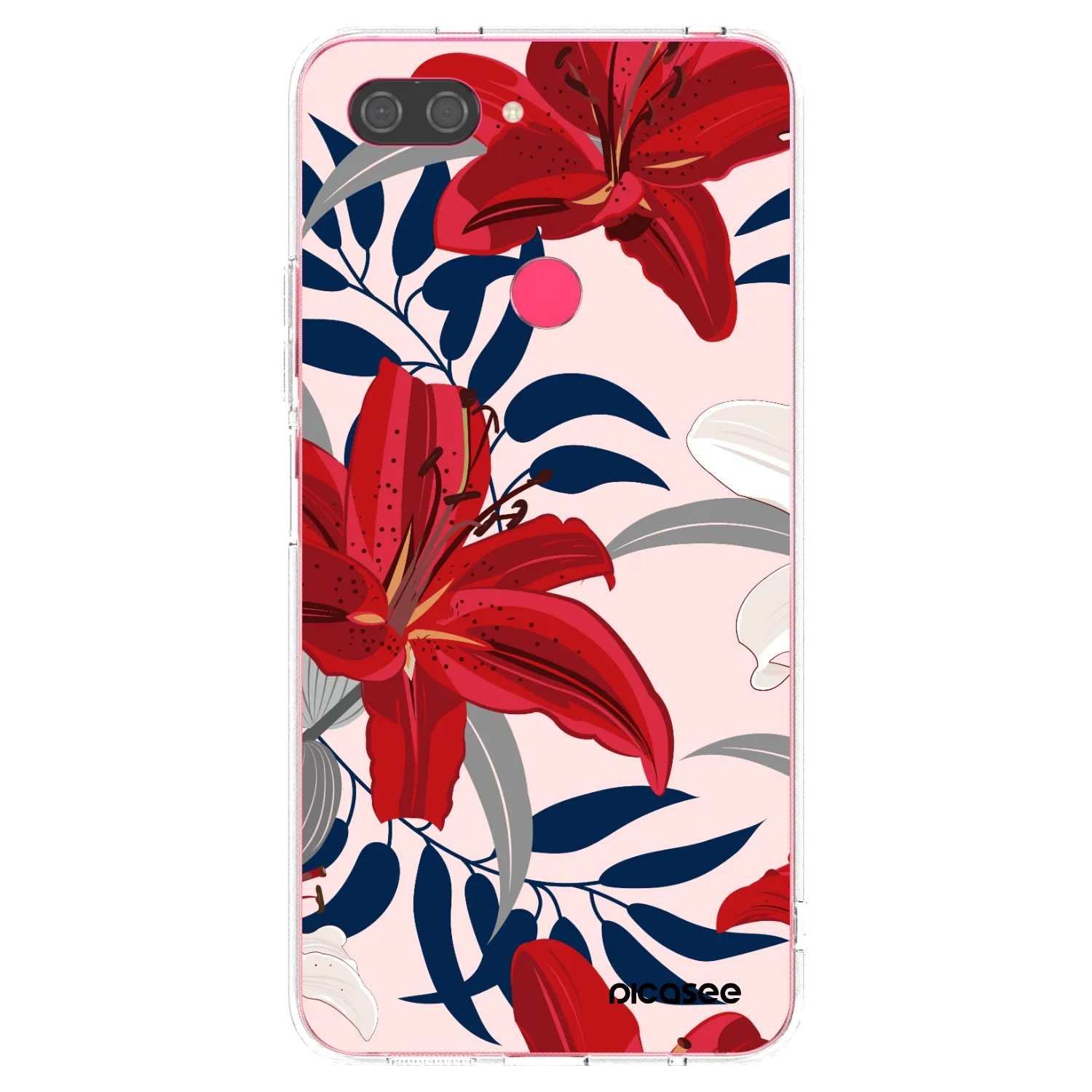 Picasee silikonska prozirna maskica za Xiaomi Mi 8 Lite - Red Lily