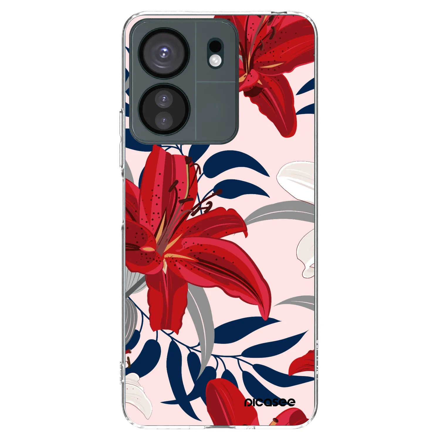 Picasee silikonska prozirna maskica za Xiaomi Redmi 13C 4G - Red Lily