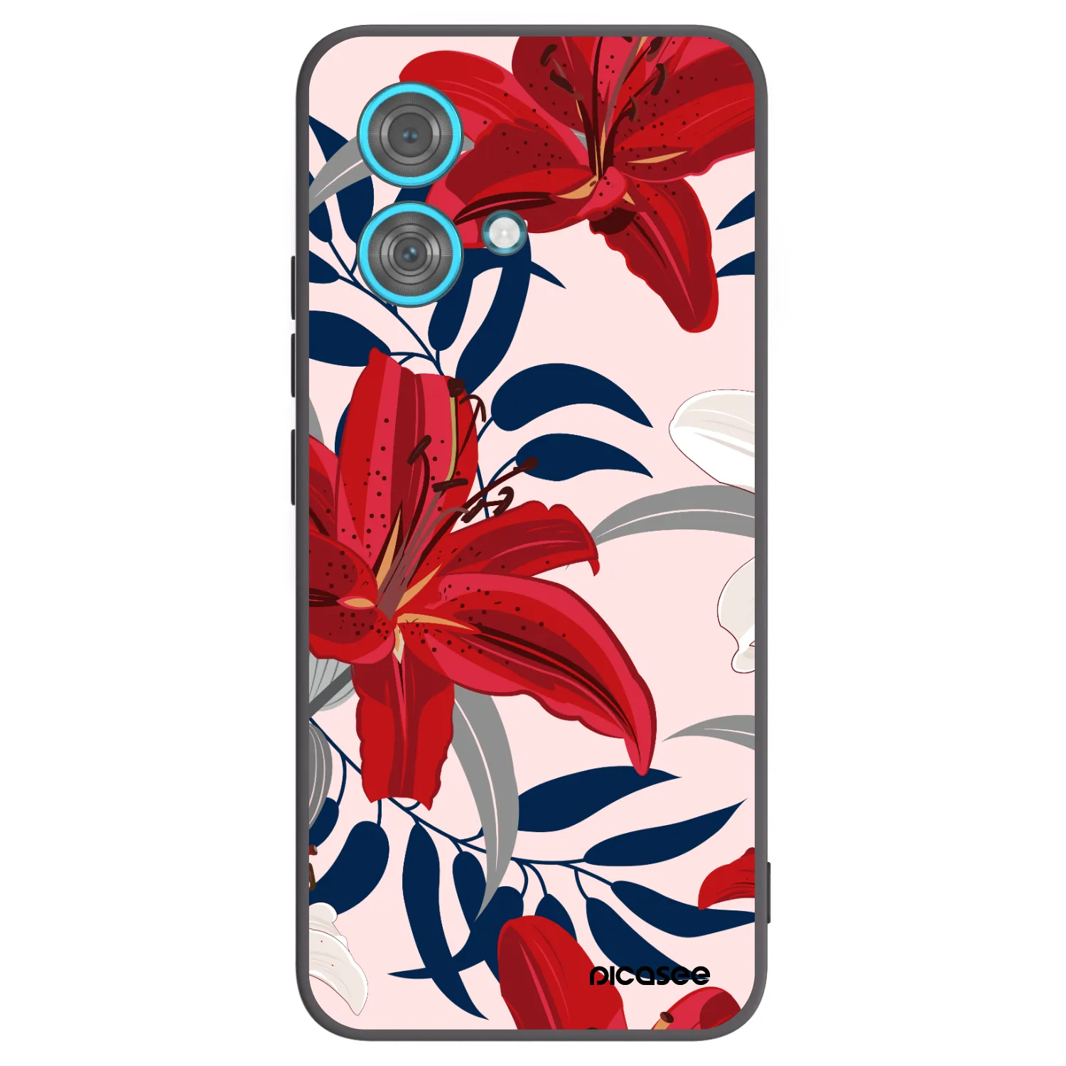 Picasee crna silikonska maskica za Motorola Edge 40 Neo - Red Lily