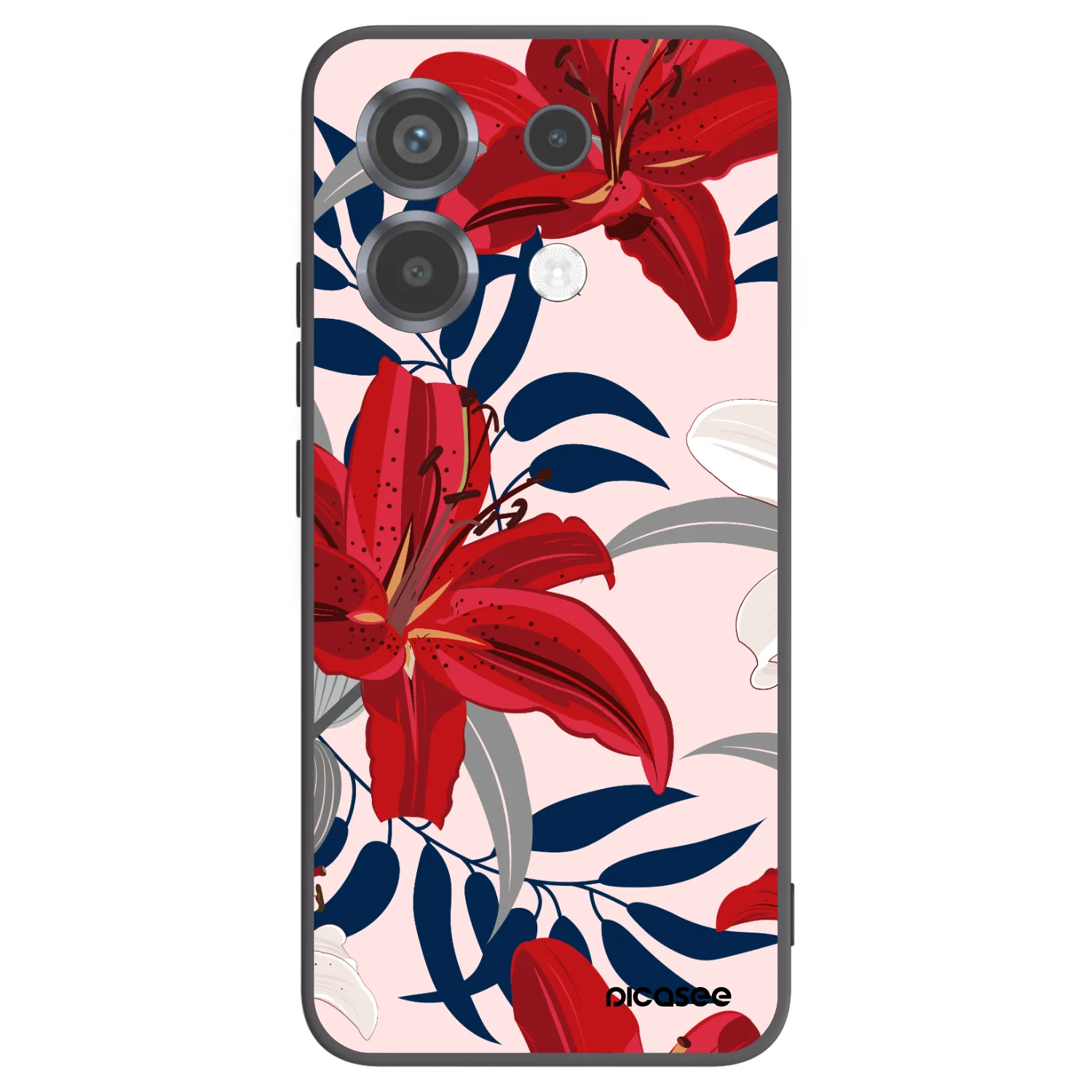 Picasee crna silikonska maskica za Xiaomi Poco X6 - Red Lily