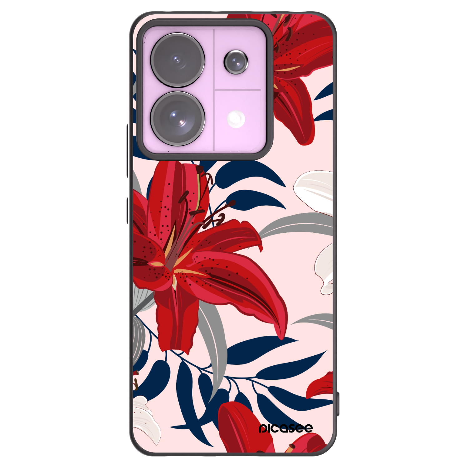 Picasee crna silikonska maskica za Xiaomi Redmi Note 13 Pro 5G - Red Lily