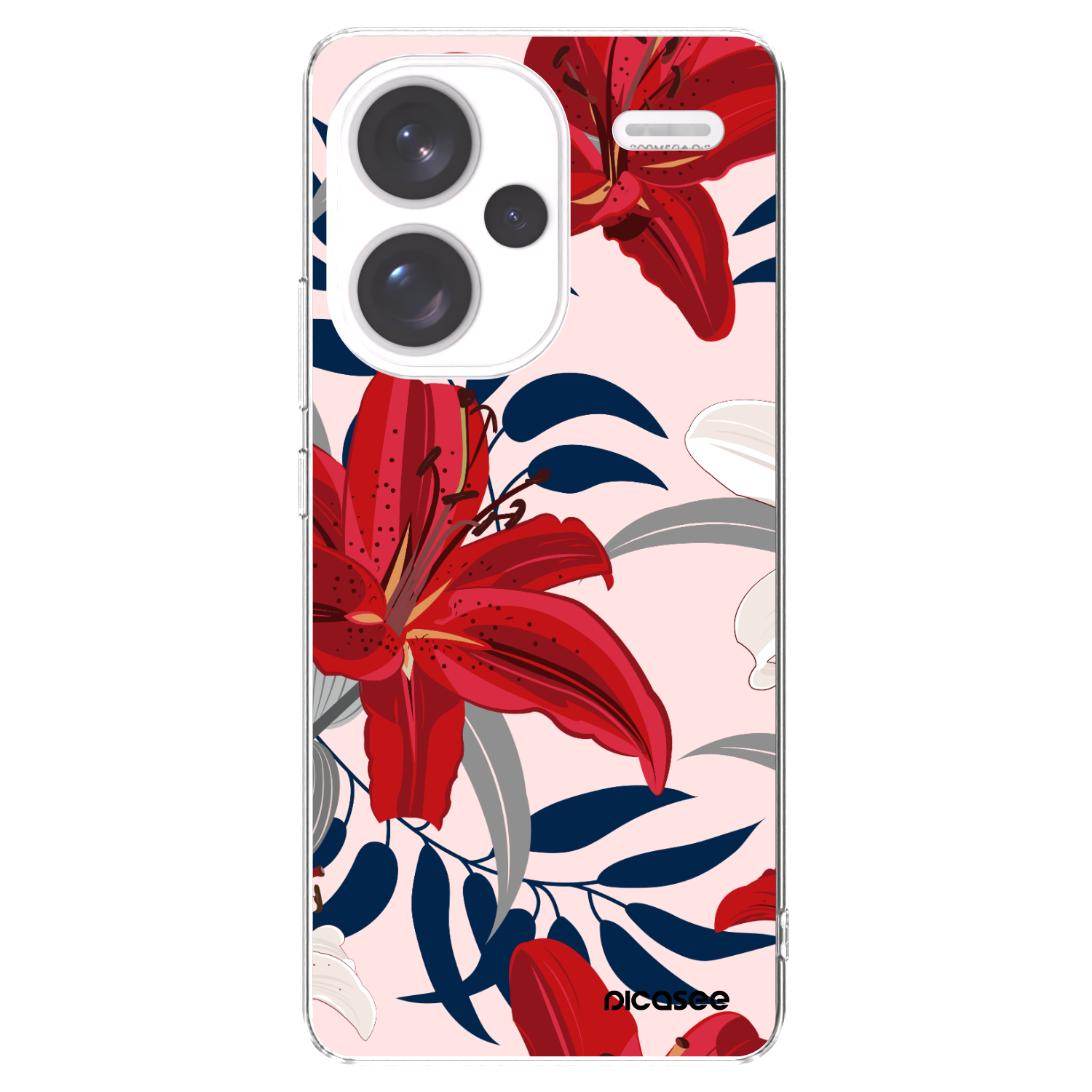 Picasee silikonska prozirna maskica za Xiaomi Redmi Note 13 Pro+ 5G - Red Lily