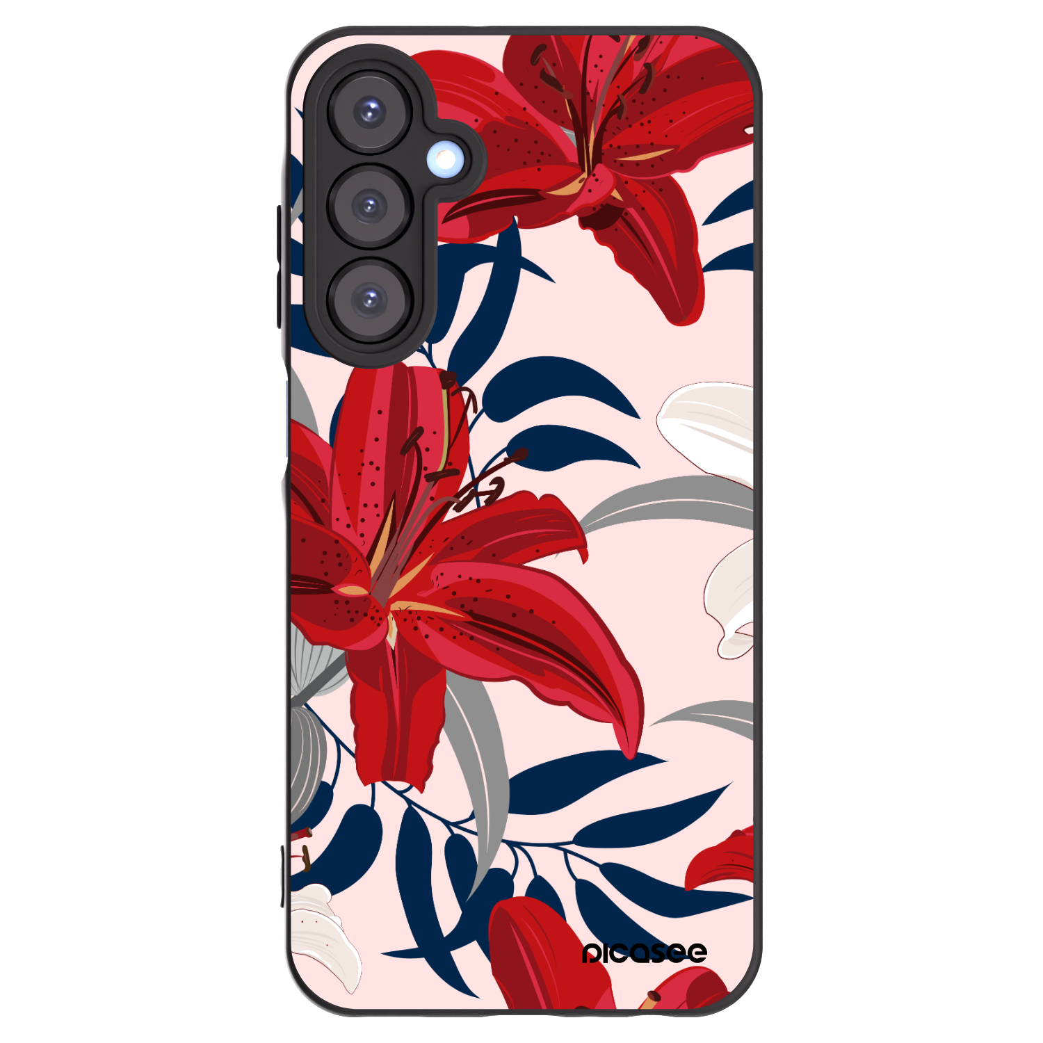 Picasee crna silikonska maskica za Samsung Galaxy A25 A256B 5G - Red Lily