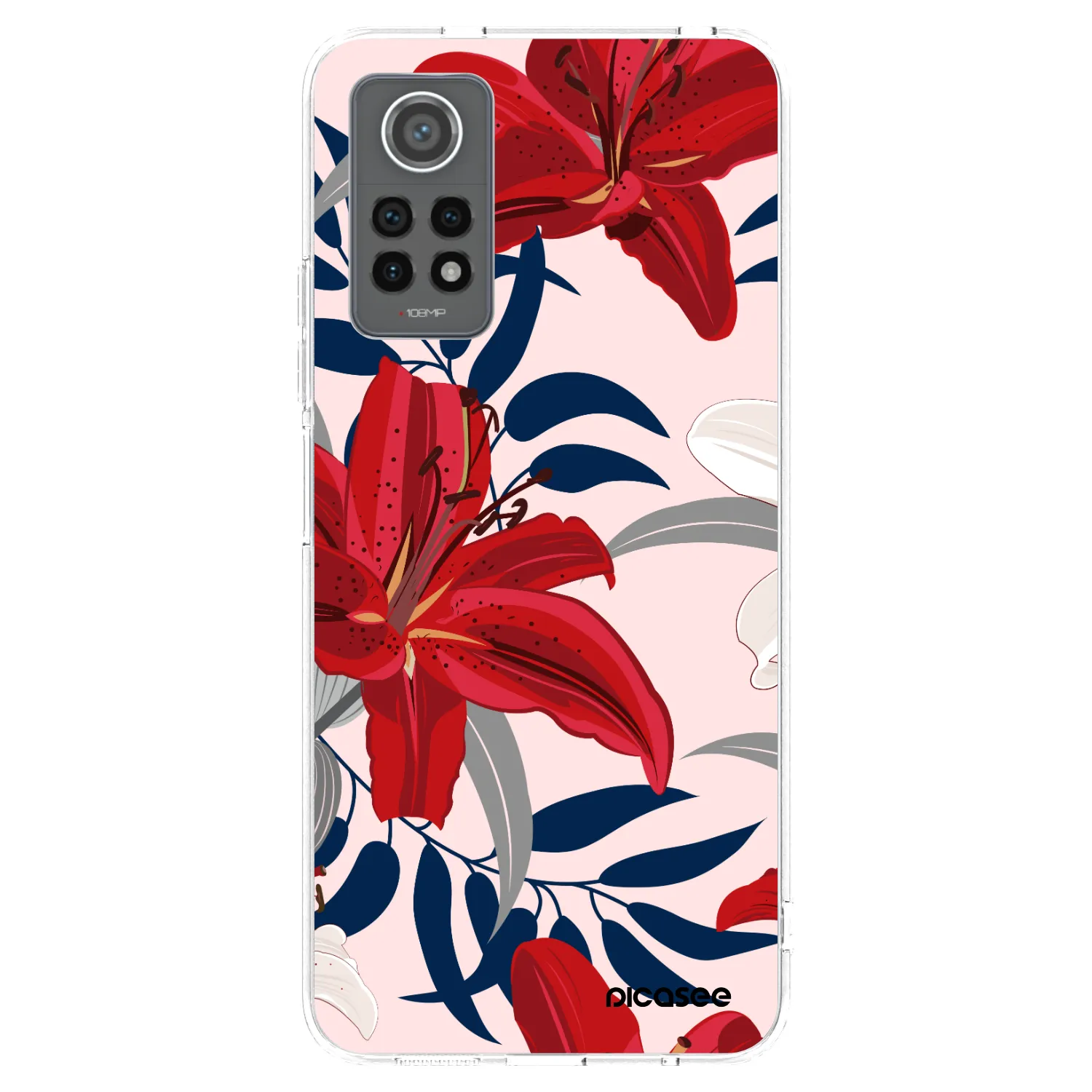 Picasee silikonska prozirna maskica za Xiaomi Redmi Note 12 Pro 4G - Red Lily
