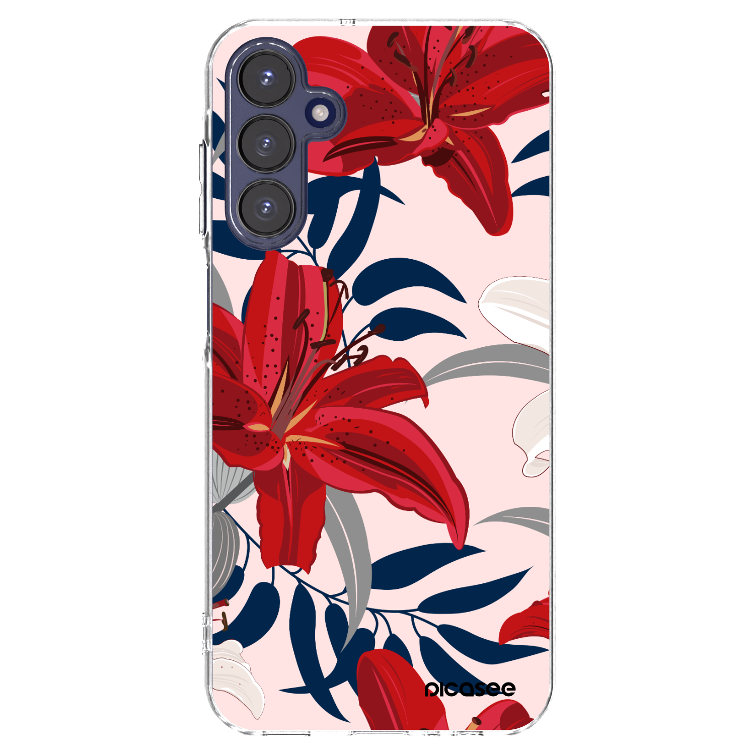 Picasee silikonska prozirna maskica za Samsung Galaxy A15 A155F 4G - Red Lily