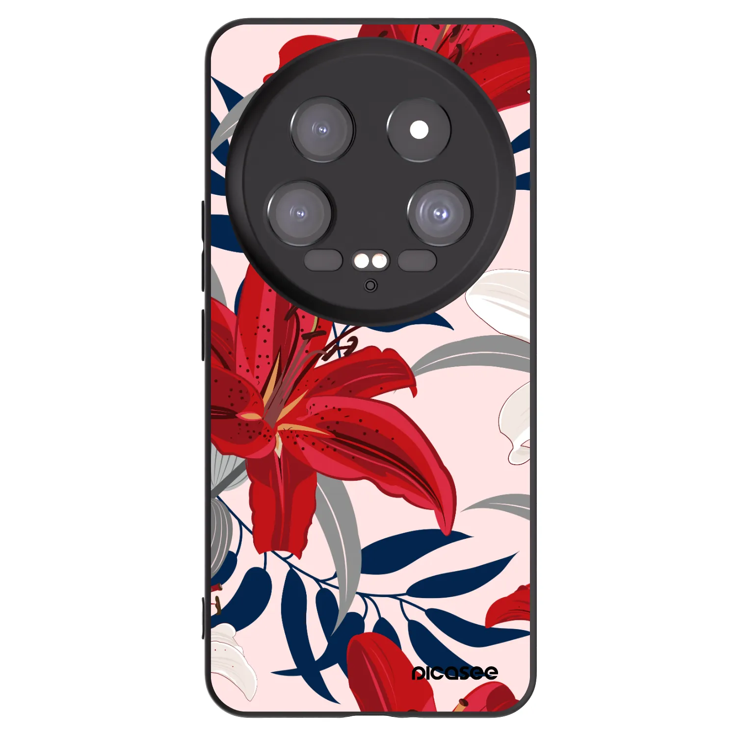 Picasee crna silikonska maskica za Xiaomi 14 Ultra - Red Lily