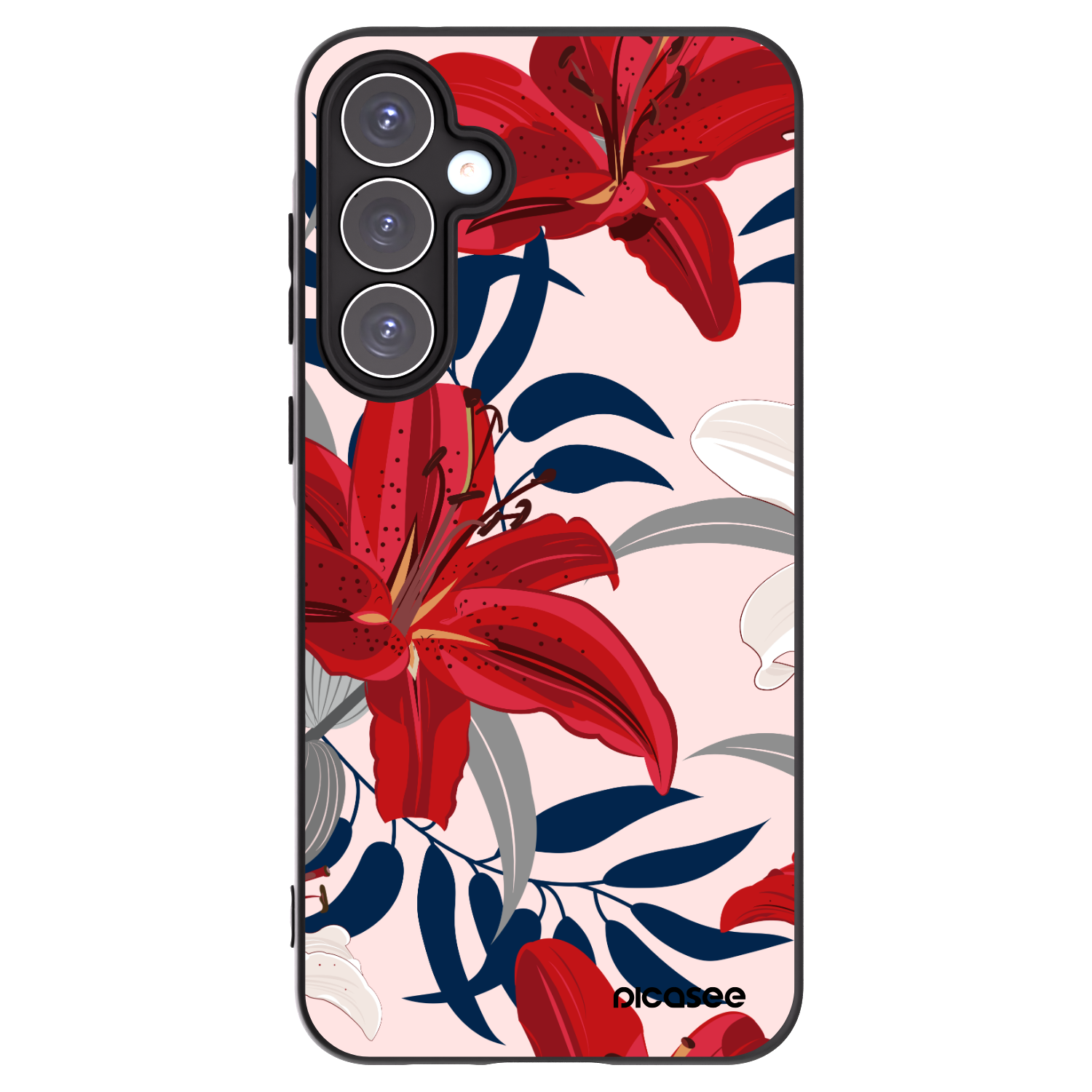 Picasee crna silikonska maskica za Samsung Galaxy A55 5G A556B - Red Lily