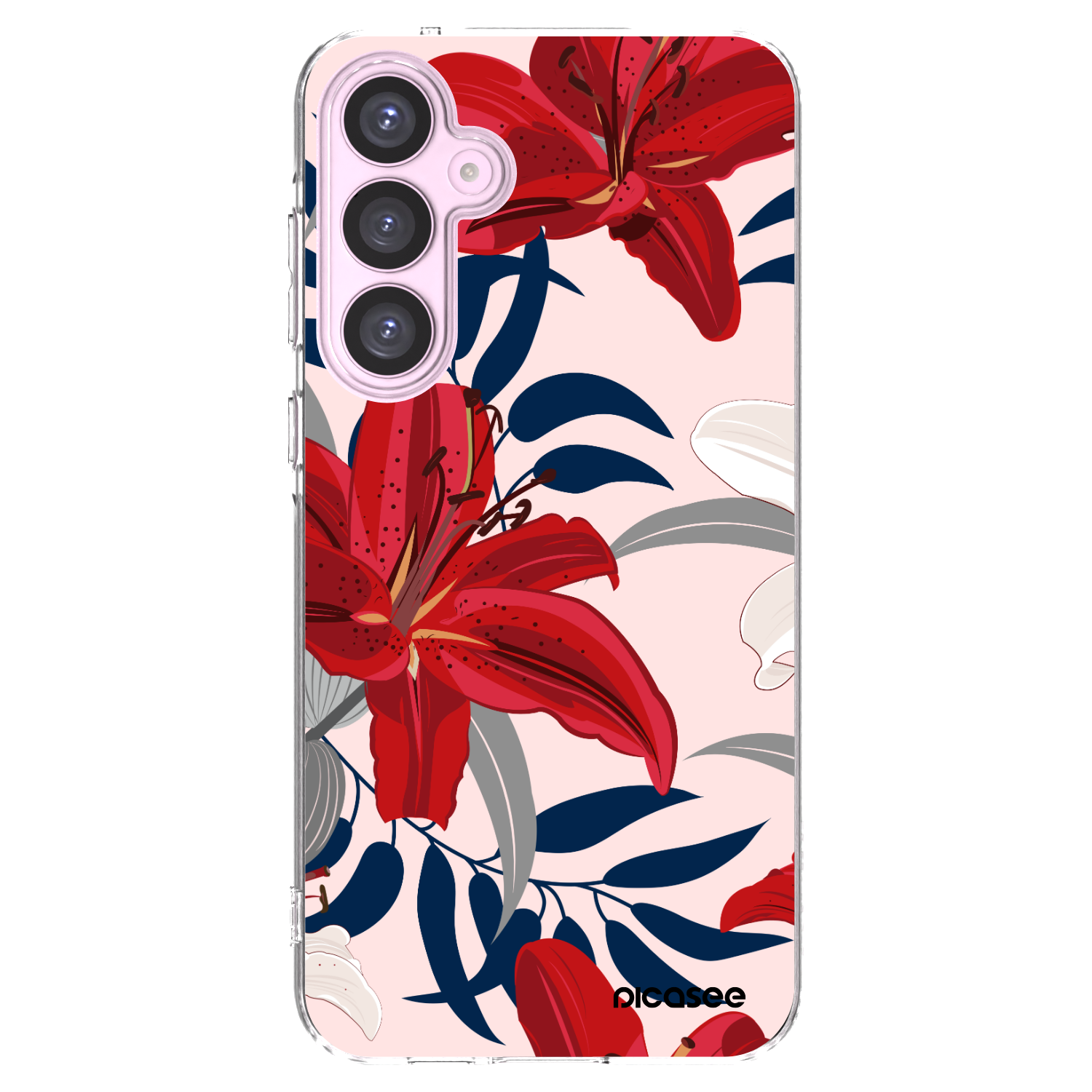 Picasee silikonska prozirna maskica za Samsung Galaxy A55 5G A556B - Red Lily