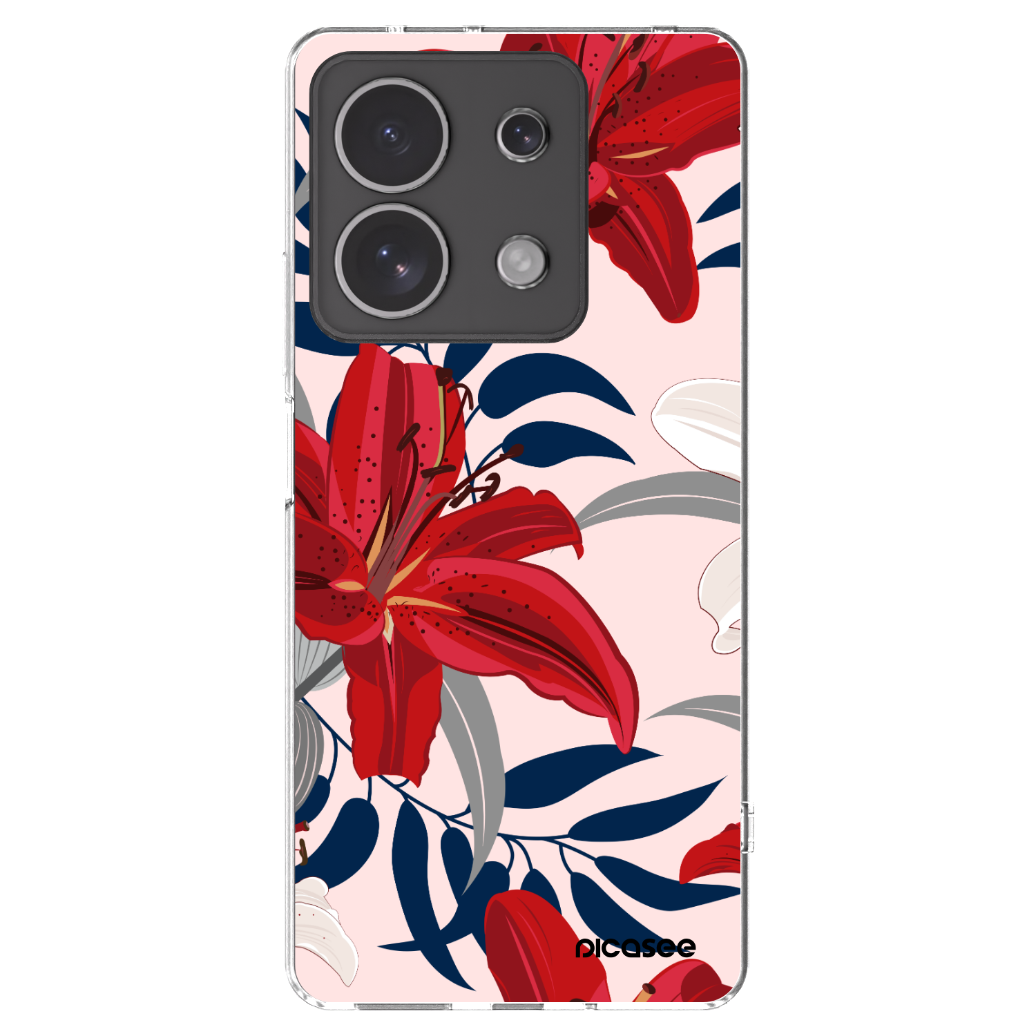 Picasee silikonska prozirna maskica za Xiaomi Redmi Note 13 4G - Red Lily