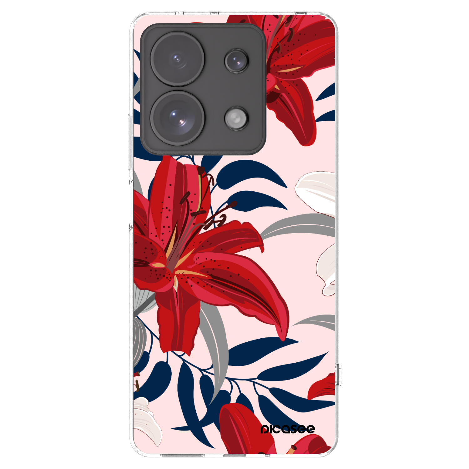 Picasee silikonska prozirna maskica za Xiaomi Redmi Note 13 Pro 4G - Red Lily