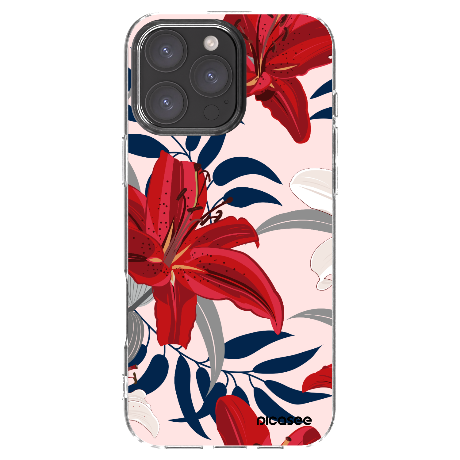 Picasee silikonska prozirna maskica za Apple iPhone 16 Pro Max - Red Lily