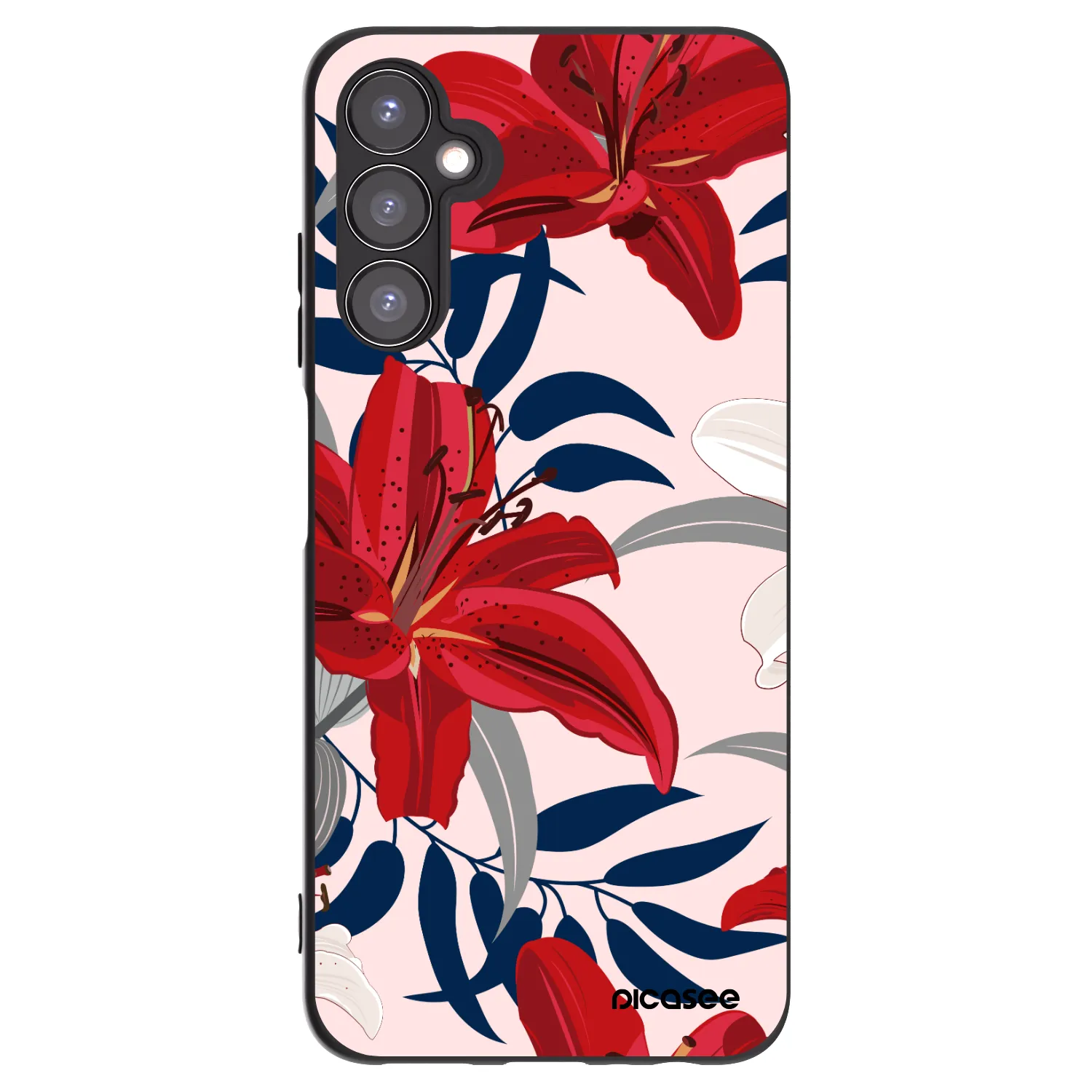 Picasee crna silikonska maskica za Samsung Galaxy A05s A057G - Red Lily