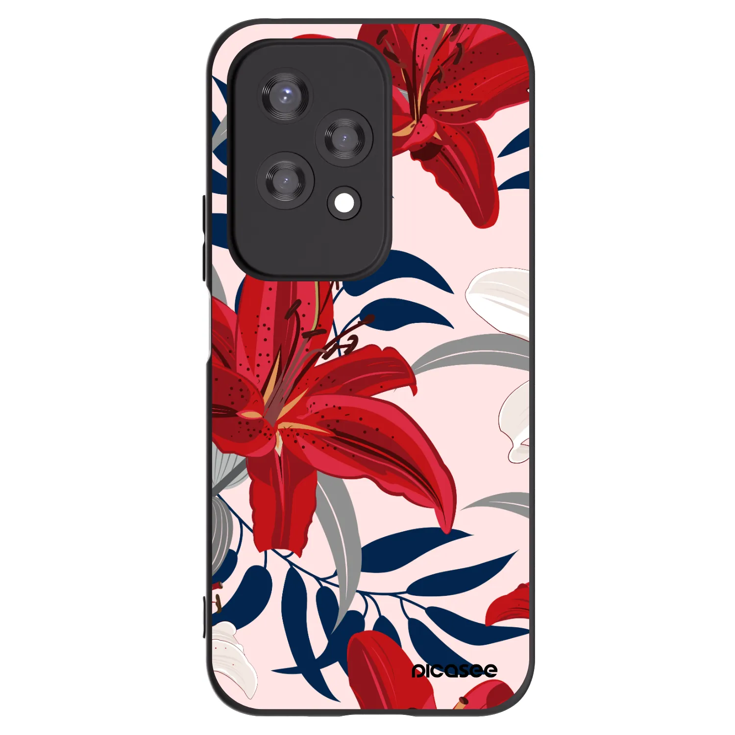 Picasee crna silikonska maskica za Honor 200 Lite - Red Lily