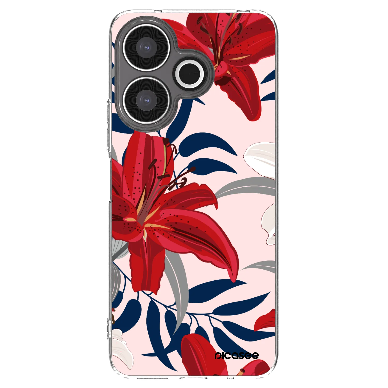 Picasee silikonska prozirna maskica za Xiaomi Redmi 13 4G - Red Lily