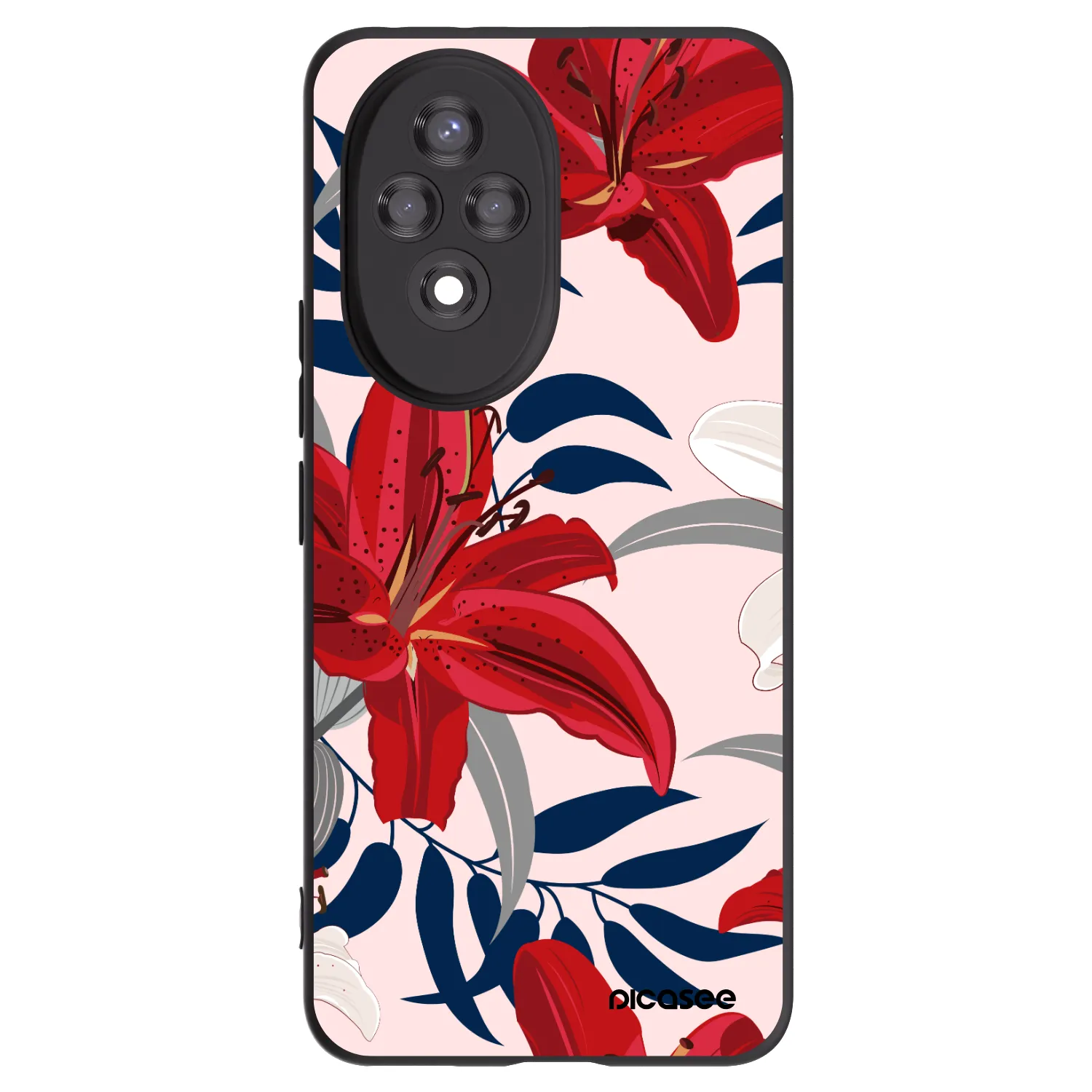 Picasee crna silikonska maskica za Honor 200 5G - Red Lily