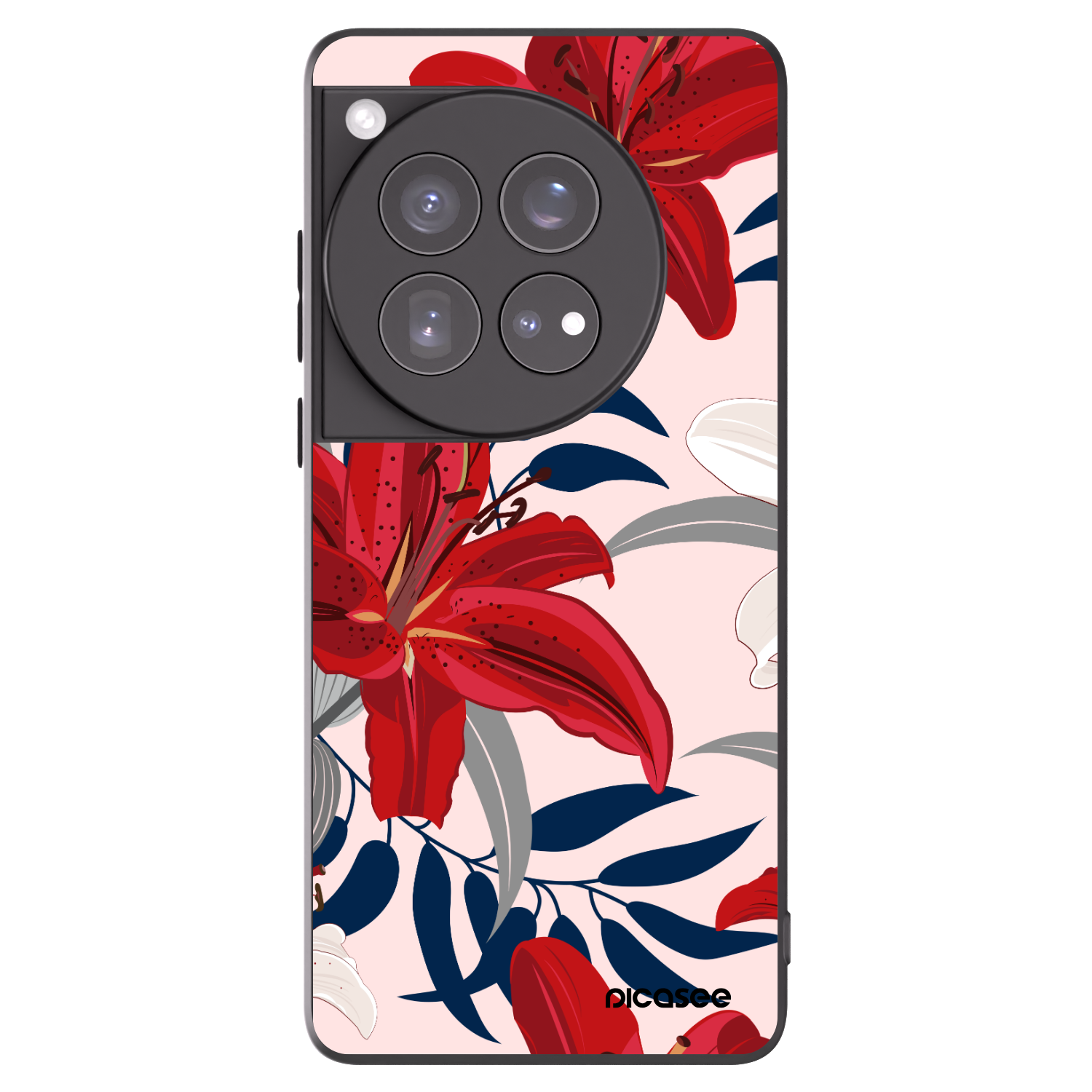 Picasee crna silikonska maskica za OnePlus 12 5G - Red Lily