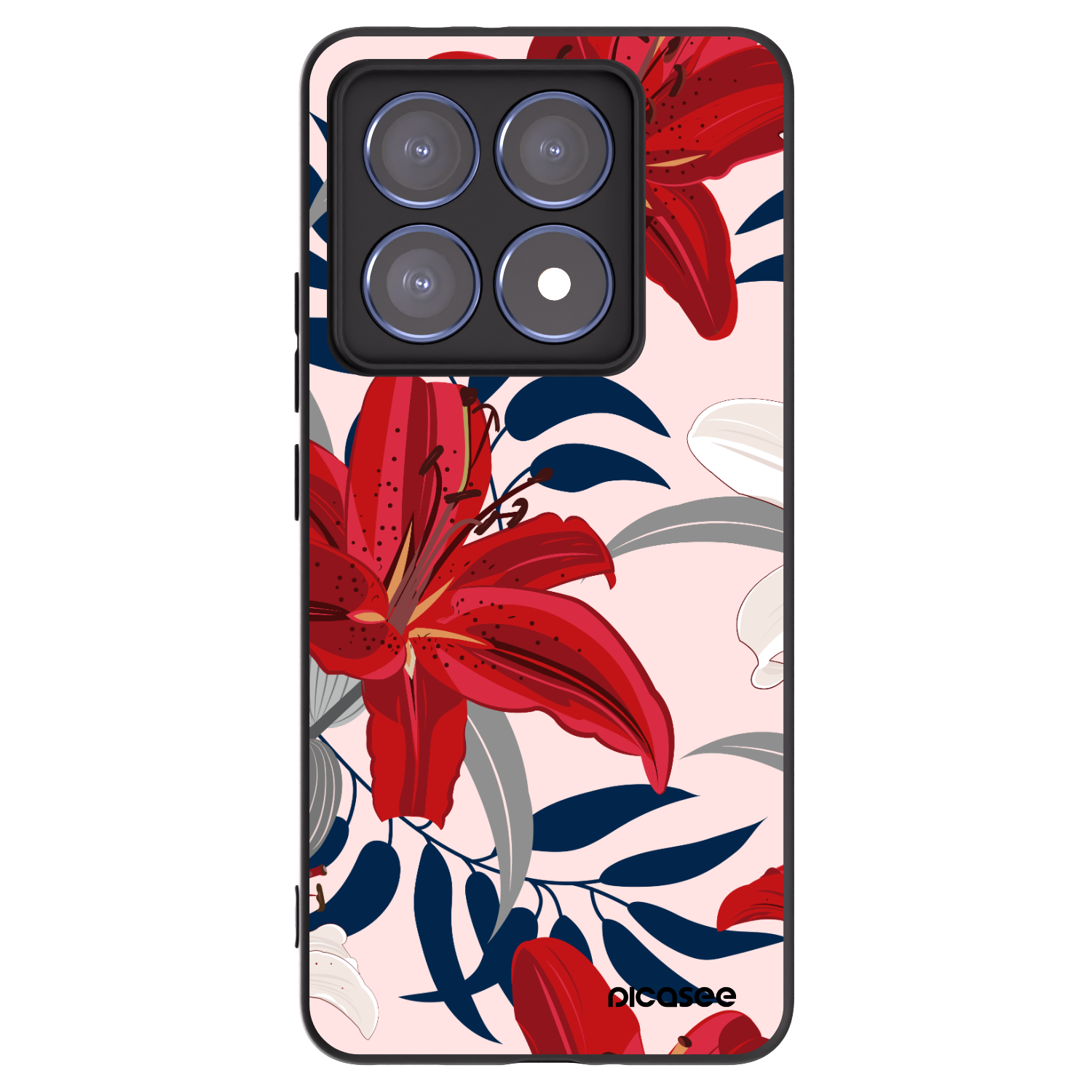 Picasee crna silikonska maskica za Xiaomi 14T Pro - Red Lily