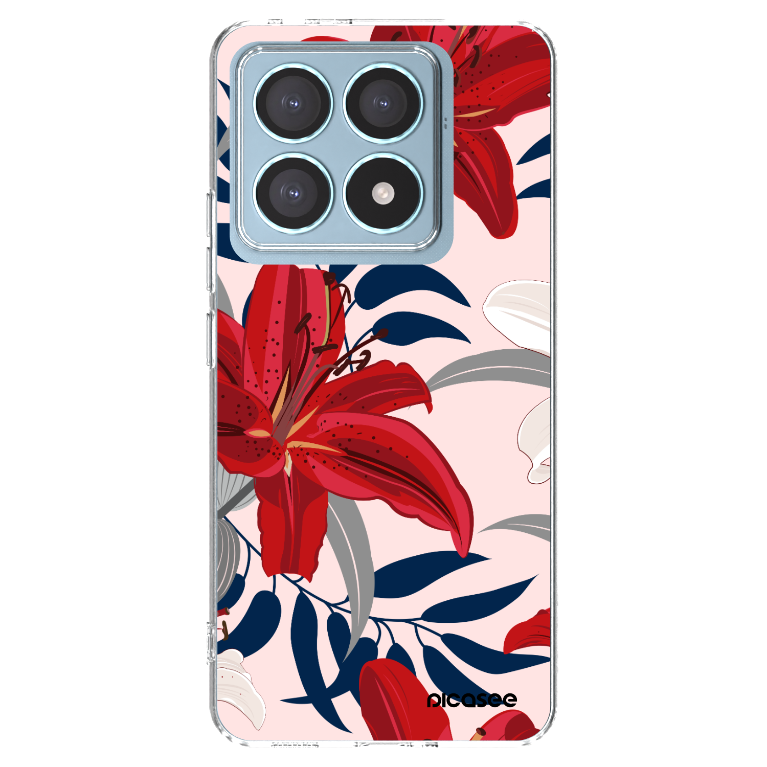 Picasee silikonska prozirna maskica za Xiaomi 14T Pro - Red Lily