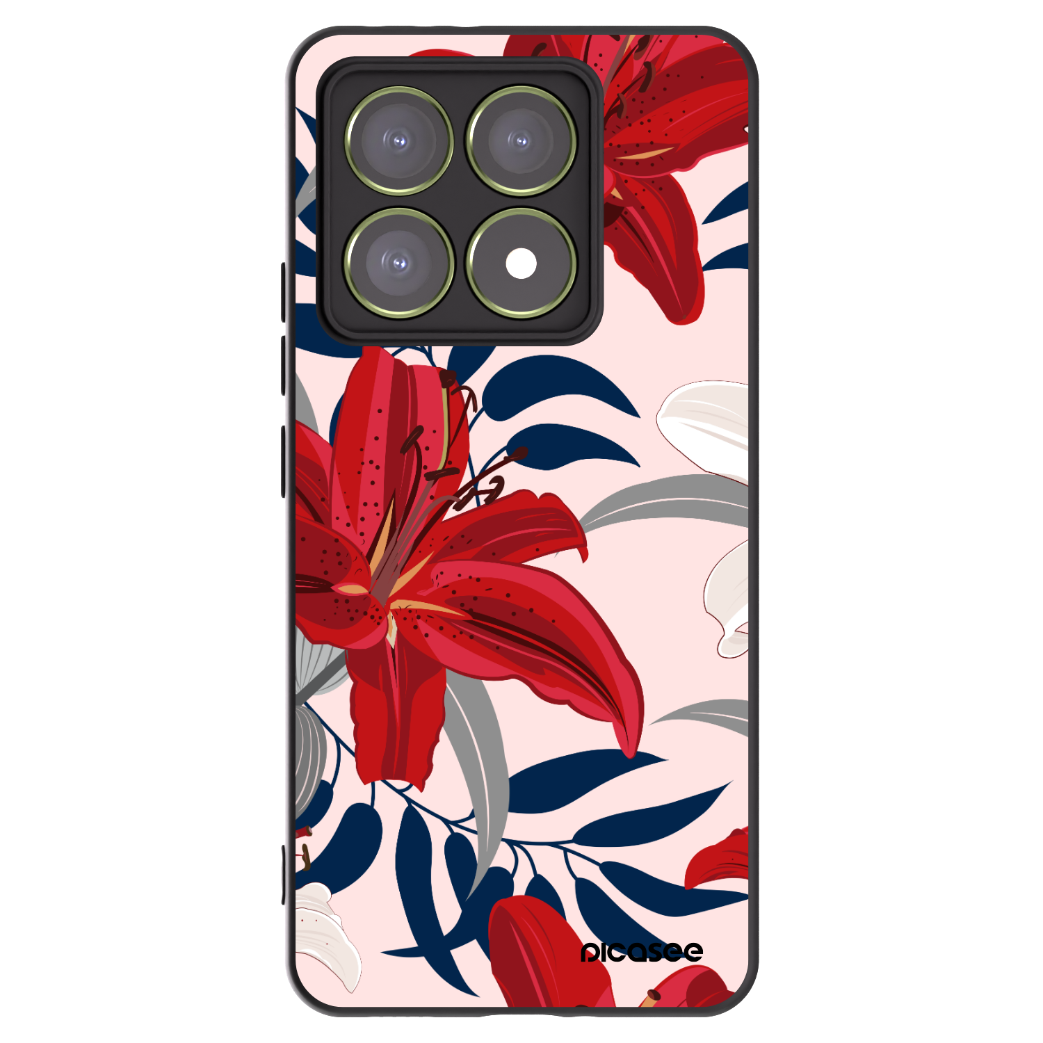 Picasee crna silikonska maskica za Xiaomi 14T - Red Lily