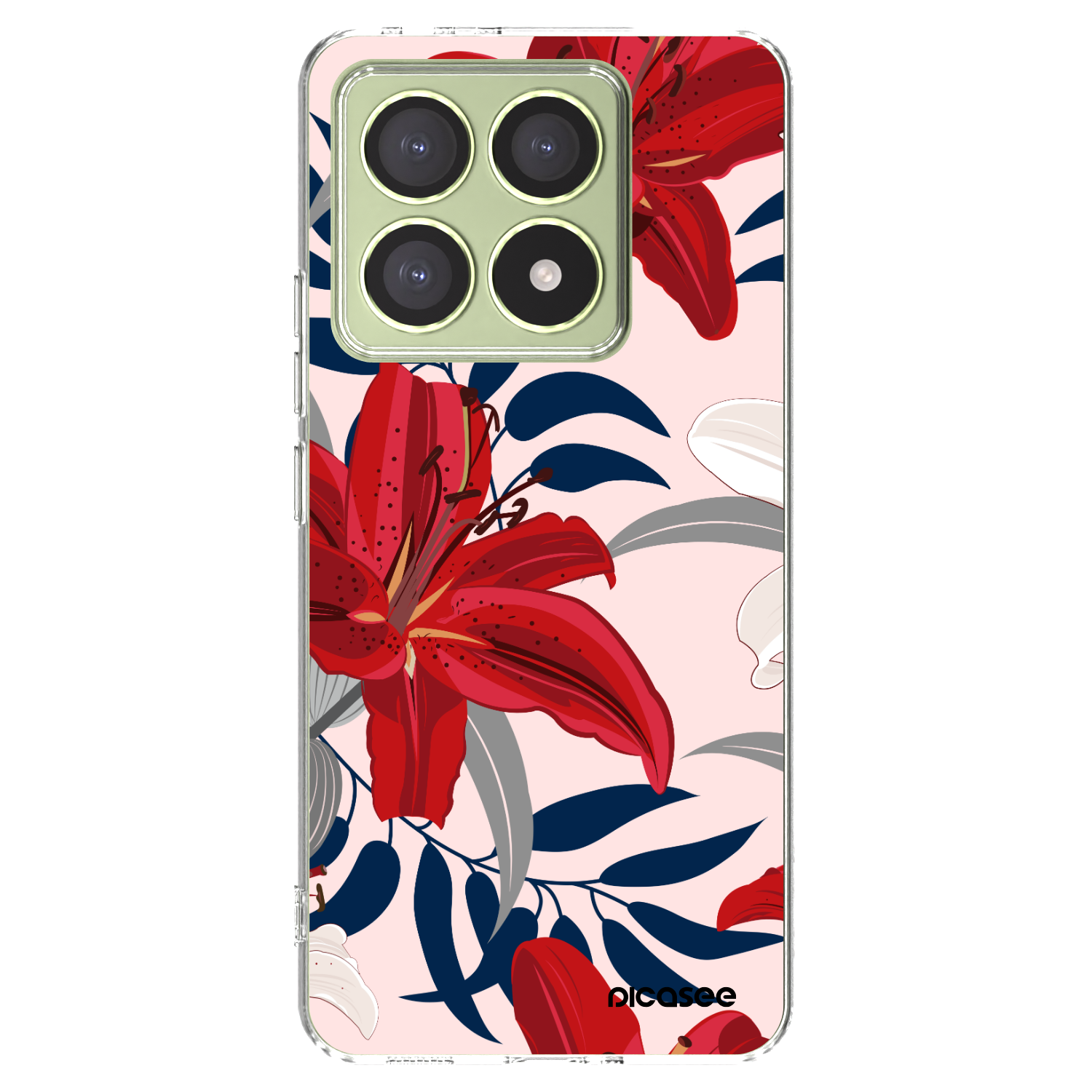 Picasee silikonska prozirna maskica za Xiaomi 14T - Red Lily